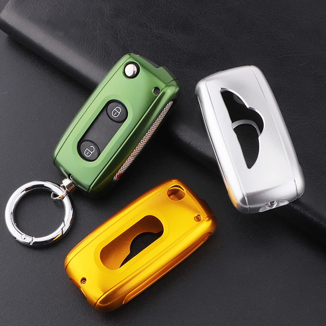 Premium Aluminum Key Fob Case Cover for Bentley Continental GT/GTC/Mulsanne - Durable Metal Key Holder Shell with Key Ring Accessories (Gold) - Luxury Car Key Protection & Style Accessory