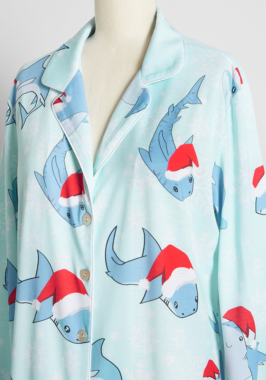 Fiercely Festive Sleep Shirt - Cozy Holiday Pajama Top for Women - Perfect for Christmas Parties & Winter Lounging