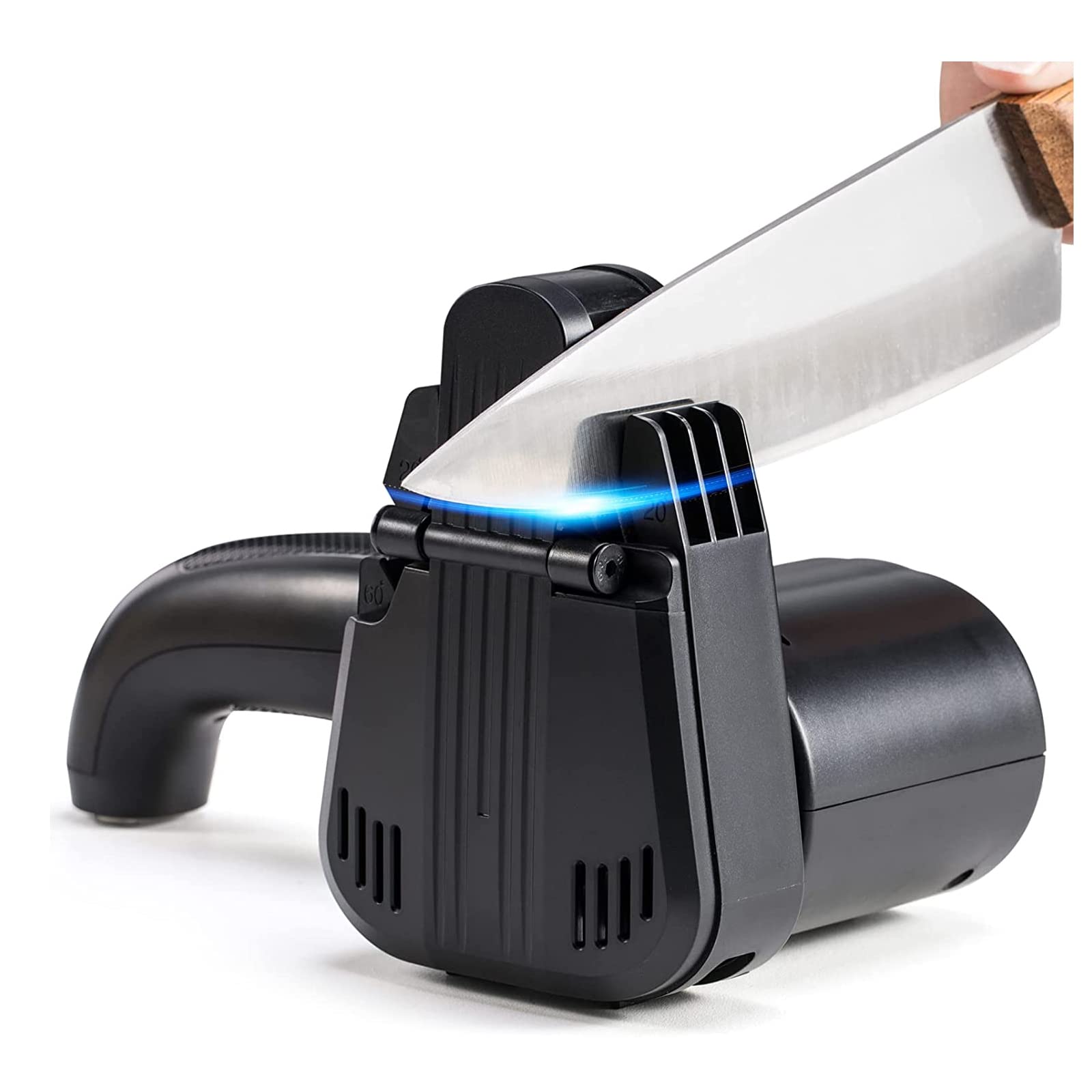 Professional Electric Knife Sharpener with Sanding Belts - Kitchen Knife, Scissors & Blade Sharpening System - Perfect for Home Chefs, Butchers & DIY Enthusiasts