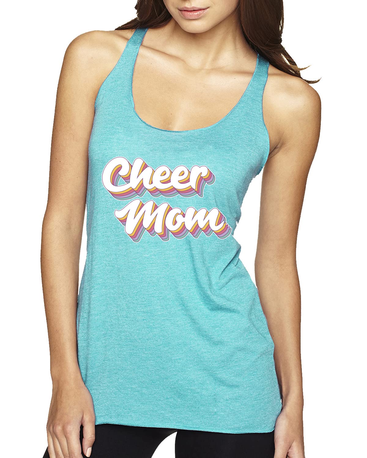 Vintage Cheer Mom & Girl Sports Tri-Blend Racerback Tank Top - Soft & Breathable for Cheerleading, Gym & Casual Wear