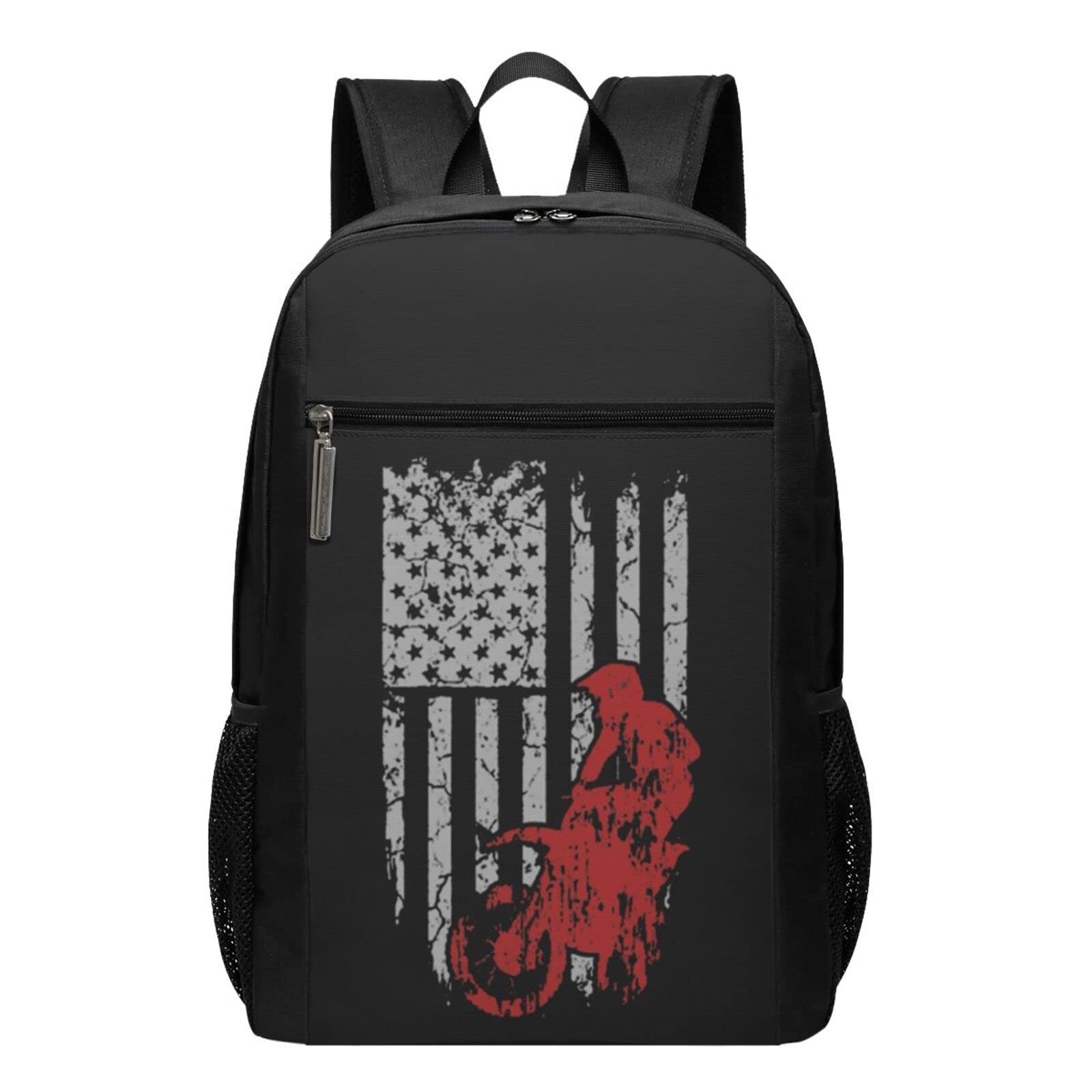 Dirt Bike American Backpack - 17 Inch Laptop Backpack for School, Travel, Sports & Work | Durable Bookbag for Commuting, Hiking & Outdoor Adventures