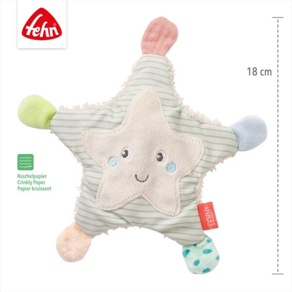 Fehn Crinkle Starfish Sensory Toy for Babies & Toddlers - Soft Textured Ocean Animal Toy for Early Learning, Autism & Special Needs - Perfect for Playtime, Teething & Sensory Development