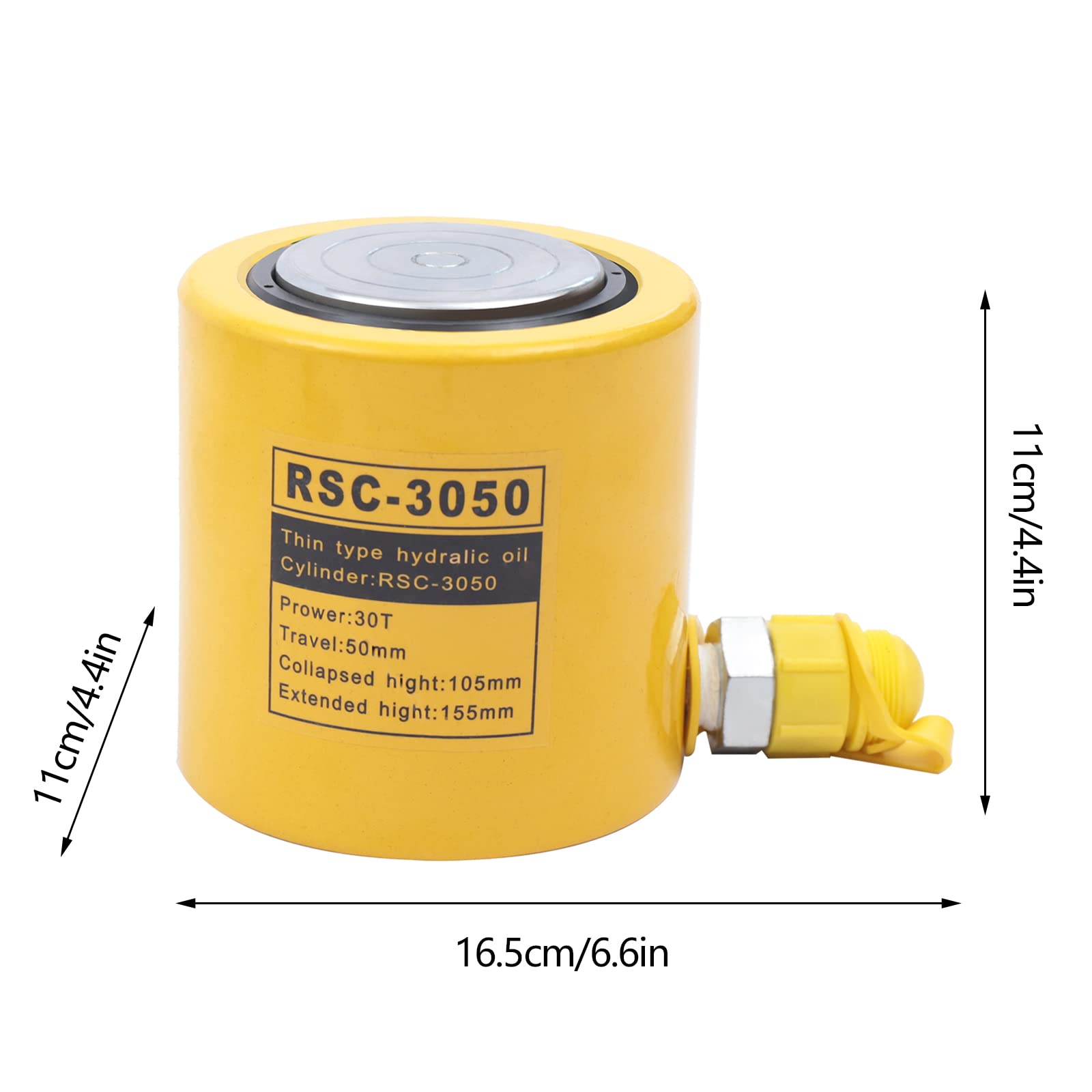 30 Ton Hydraulic Jack - Heavy Duty Hydraulic Ram Pump with Stop Ring, Anti-Slip Circles & Handle for Industrial Lifting, Railway Maintenance, Vehicle Repair & Mechanical Installation - Perfect for Workshops, Construction Sites & Auto Garages