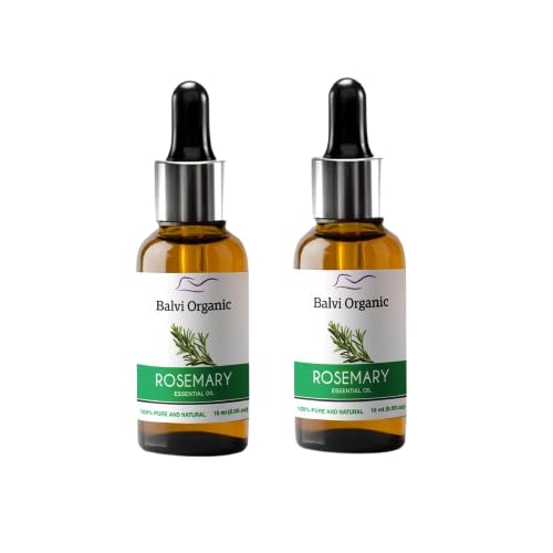 100% Pure & Natural Rosemary Essential Oil for Hair Growth & Hair Fall Control - Undiluted Rosemary Leaves Oil, 15ml (Pack of 2) - Promotes Healthy Scalp & Thicker Hair for Men & Women