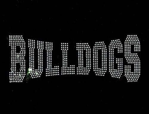 Bulldogs Rhinestone Iron-On Transfer Patch - Sparkling Rhinestone Applique for DIY Clothing, Hats & Bags - Perfect for Customizing Jackets, Jeans & Accessories