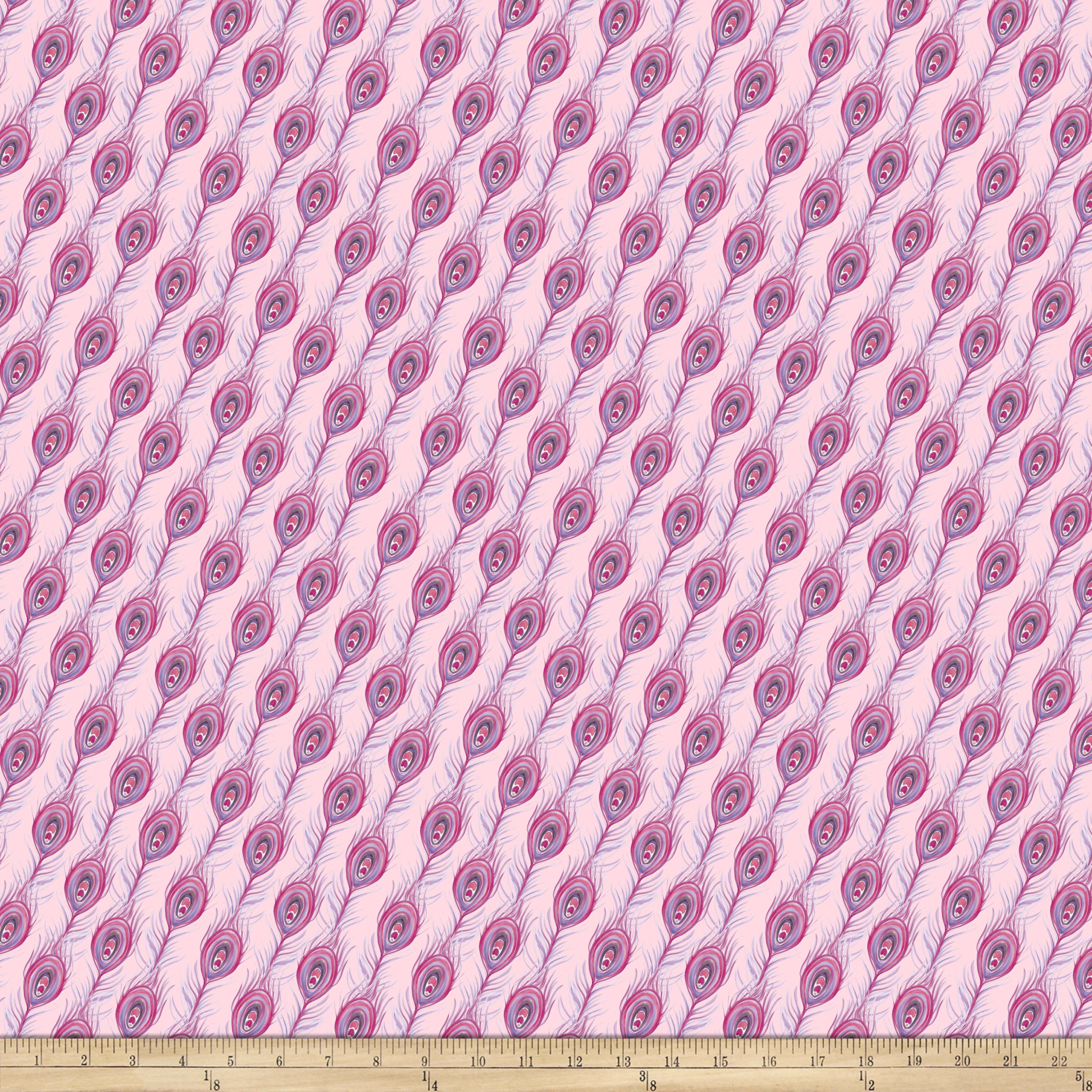 Free Spirit Corinne Haig Peacock Paradise Feathered Fuchsia Quilt Fabric by the Yard - Vibrant Fuchsia Cotton Fabric for Quilting, Sewing & Home Decor Projects | Perfect for Quilts, Pillows & DIY Crafts
