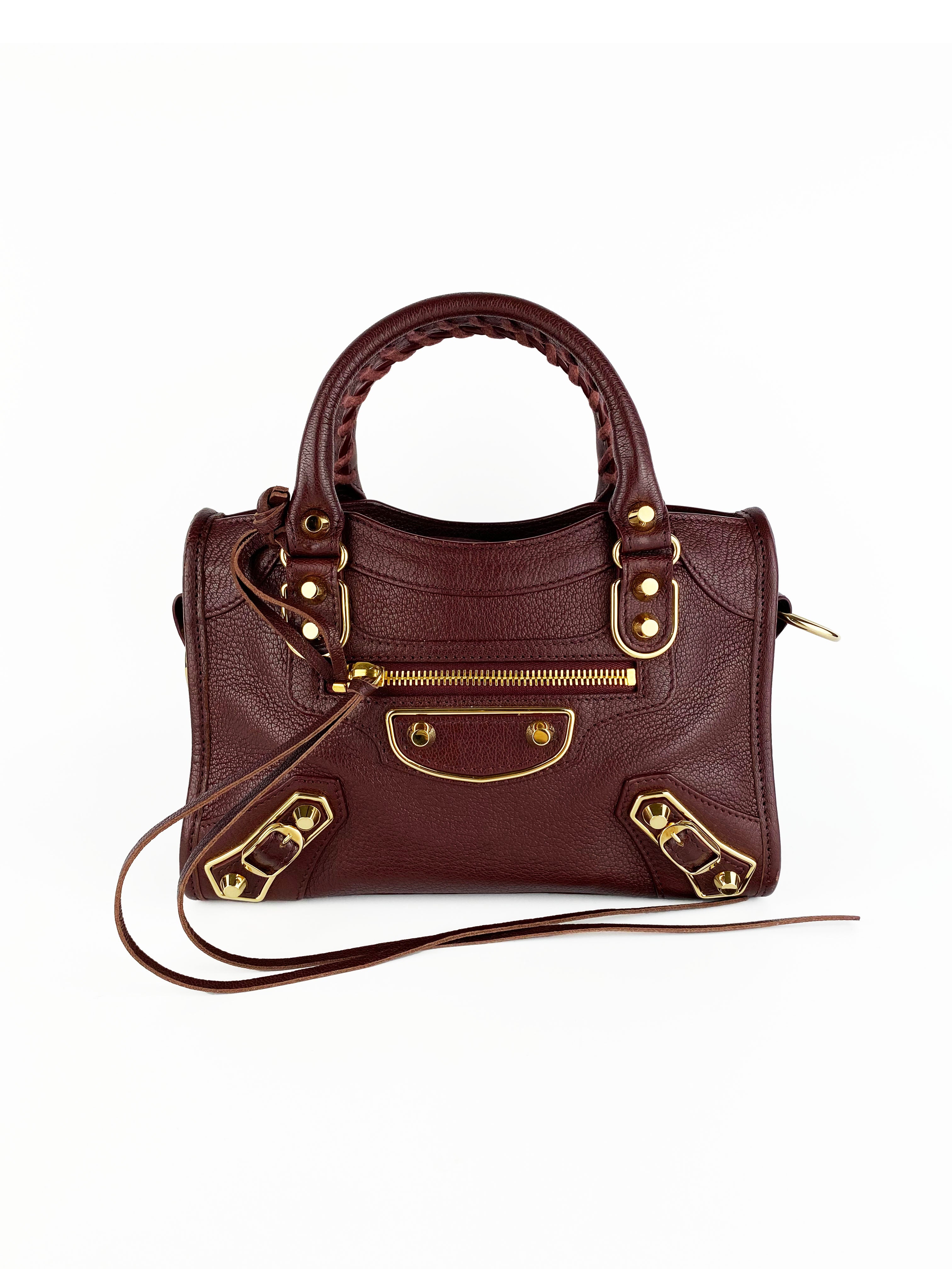 Balenciaga Burgundy Nano Classic City Bag - Stylish Crossbody Handbag for Women | Perfect for Everyday Use, Travel & Night Out