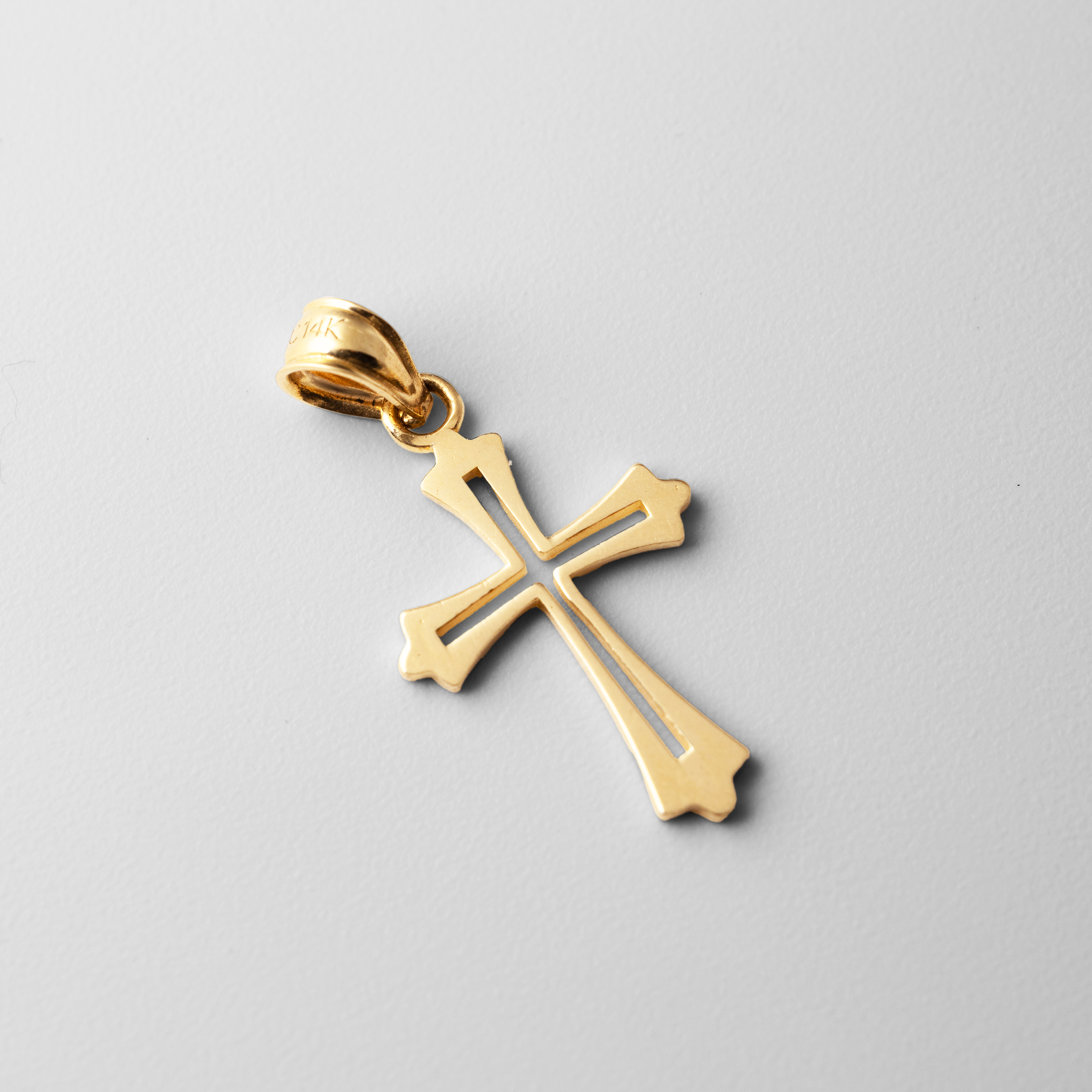 14K Gold Catholic Cross Pendant Necklace - Religious Jewelry Gift for Women & Men (Model 120) - Perfect for Baptism, First Communion & Daily Faith Wear