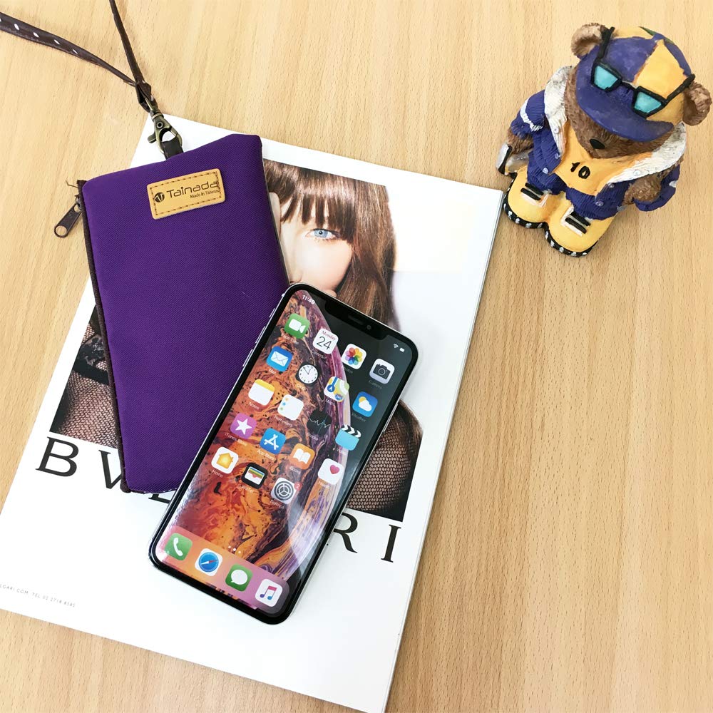 Tainada 2-in-1 Phone Wristlet Purse with Clear View Window & Detachable Neck Strap - Compatible with iPhone 16/15 Pro Max/Plus & Samsung S24+/S23/A54 (Purple) - Perfect for Shopping, Travel, and Hands-Free Convenience