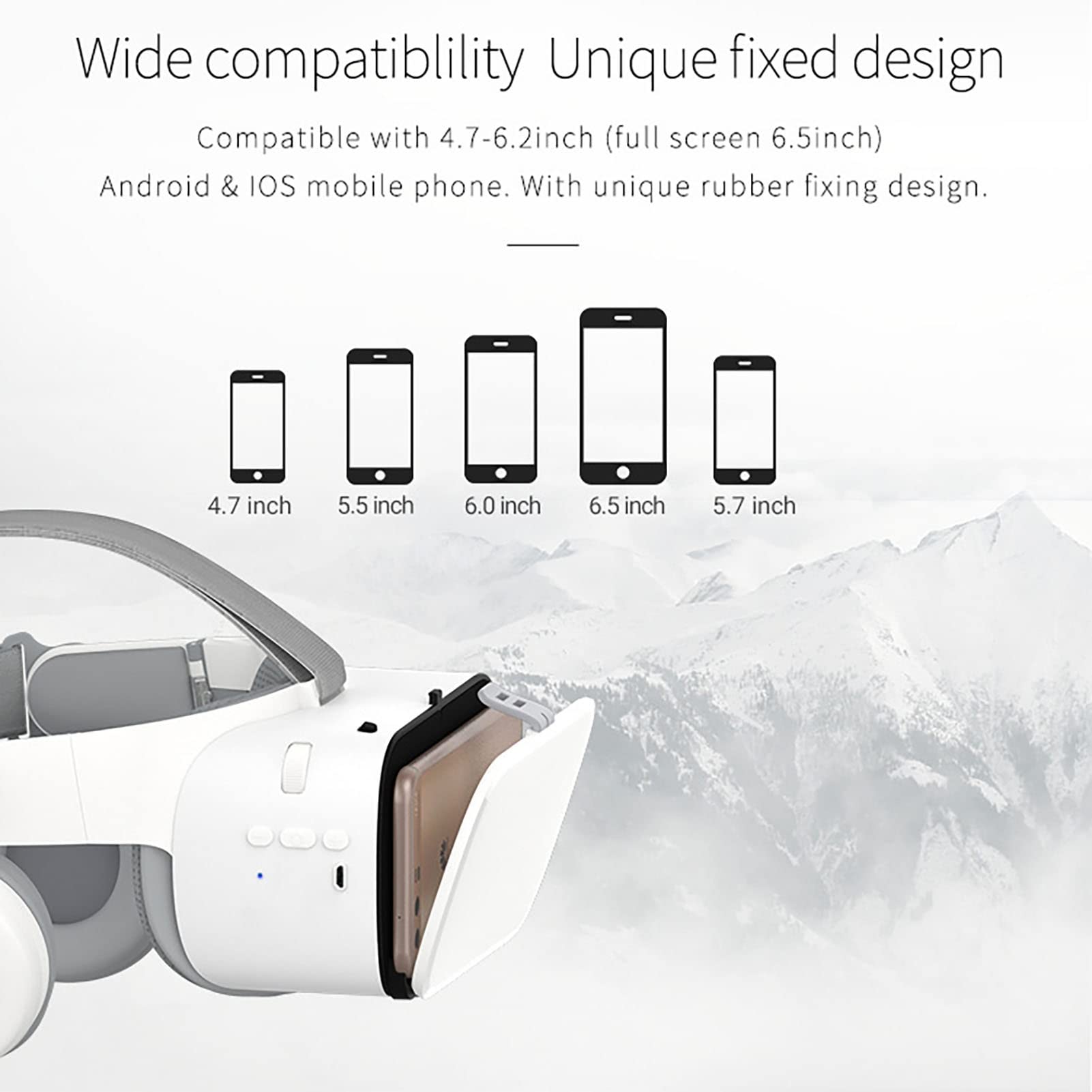 3D VR Virtual Reality Glasses with Remote Control - Full Screen Stereo VR Headset for iPhone 14/13/12/11 Pro/Mini/X/R/S/Max & Samsung Galaxy - Compatible with Android & iOS Phones (Color: Blue) - Perfect for Gaming, Movies & Immersive VR Experiences