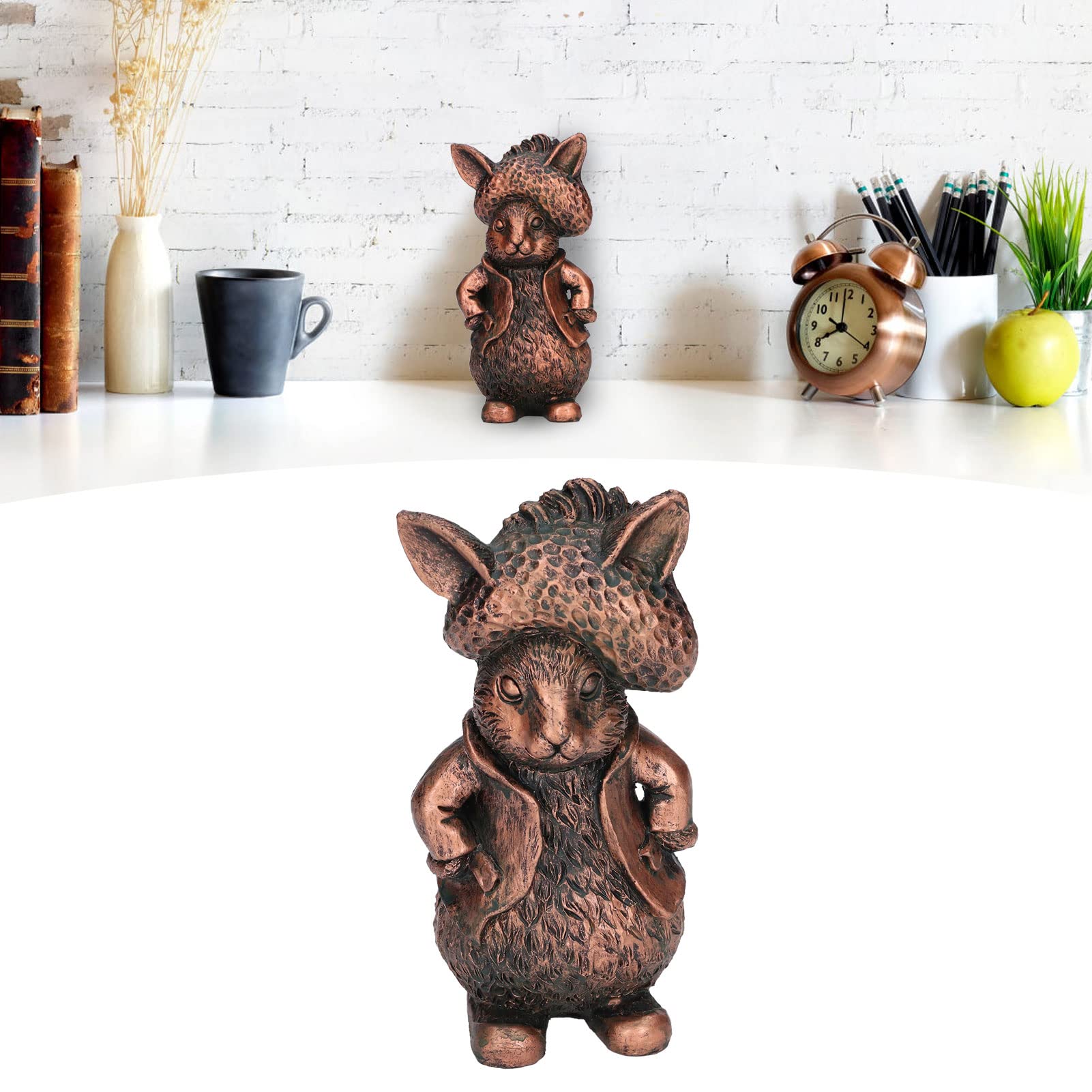 Yinuoday Cute Rabbit Garden Statue - Handcrafted Resin Bunny Sculpture for Outdoor Patio, Yard & Garden Decor - Perfect for Spring Decorations & Easter Gift Ideas