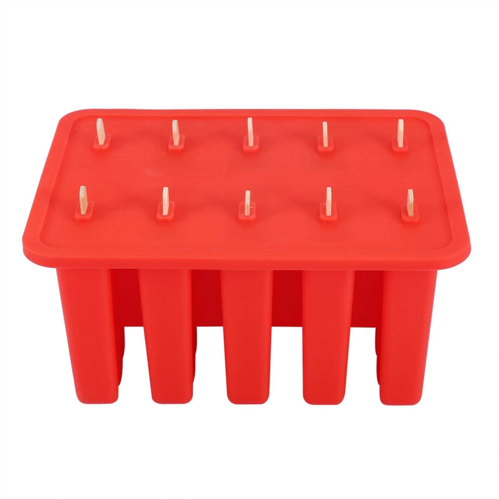 **Best Silicone Popsicle Molds for Homemade Ice Cream – Reusable, BPA-Free, Easy to Use – Perfect for Kids, Parties & Summer Treats (Red)**