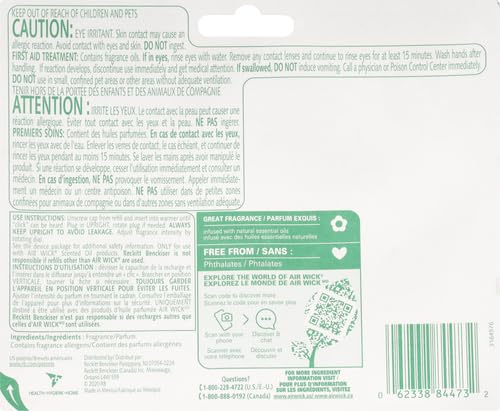 Air Wick Scented Oil Refill for Plug in Air Freshener - Fresh Waters Fragrance, 3 Pack (2.01oz) - Essential Oils for Home, Office & Bathroom Odor Elimination