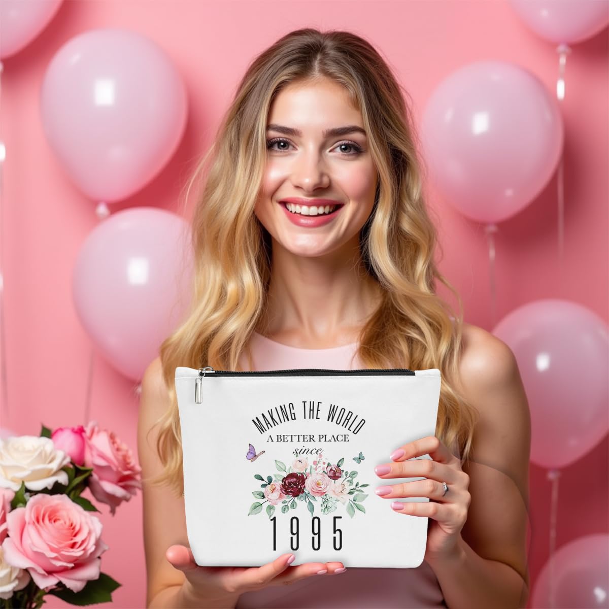 **JIUWEIHU 30th Birthday Gifts for Women - Personalized Cosmetic Bag Since 1995 - Perfect Gift for Sister, Friend, Colleague, Girlfriend, Daughter, Niece - Ideal for Travel, Makeup Storage & Special Occasions**
