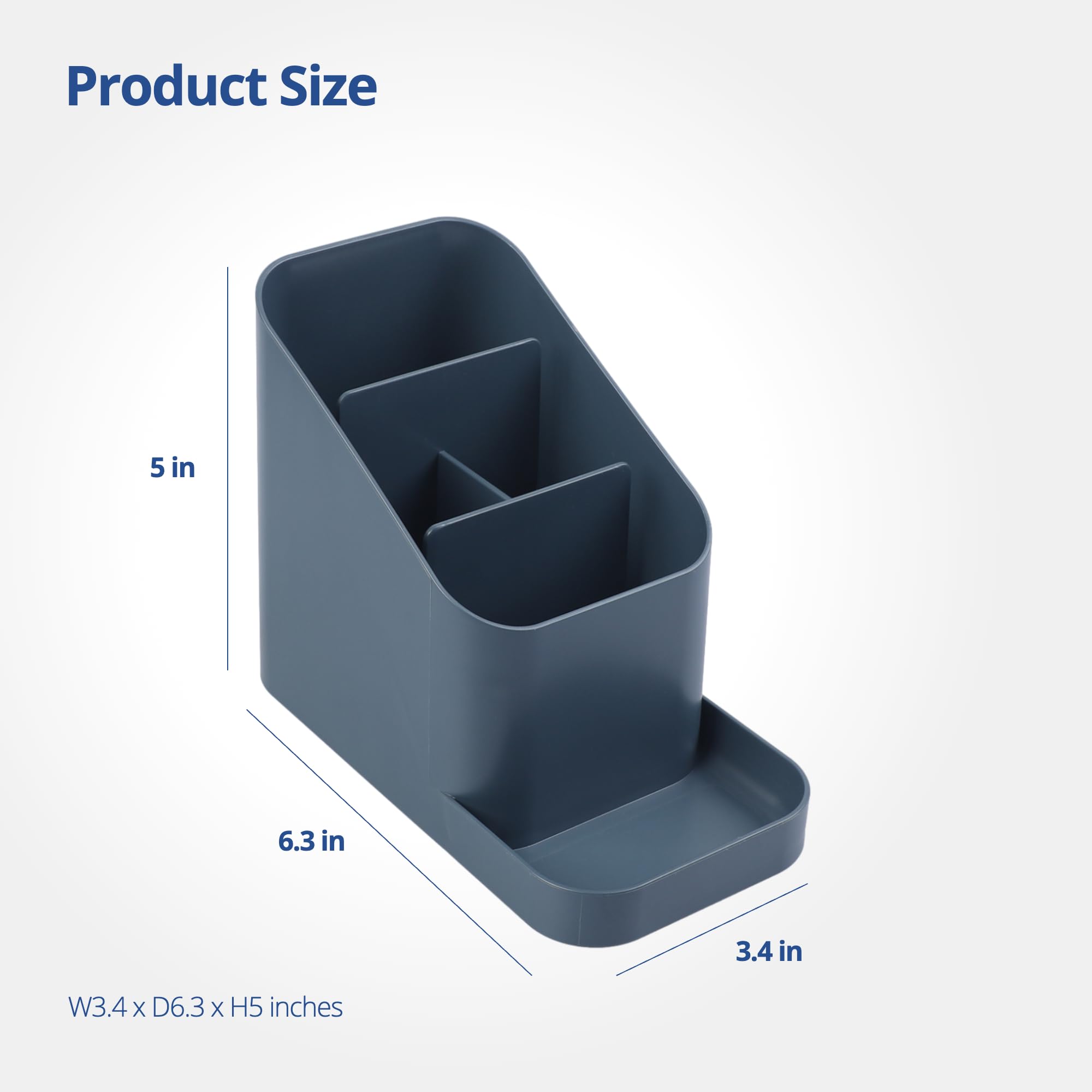 BLUE GINKGO Desk Organizer - Premium Korean-Made Office Supplies Holder for Pens, Pencils, Notes & Stationery | Prussian Blue | Perfect for Home Office, School Desk & Workspace Organization