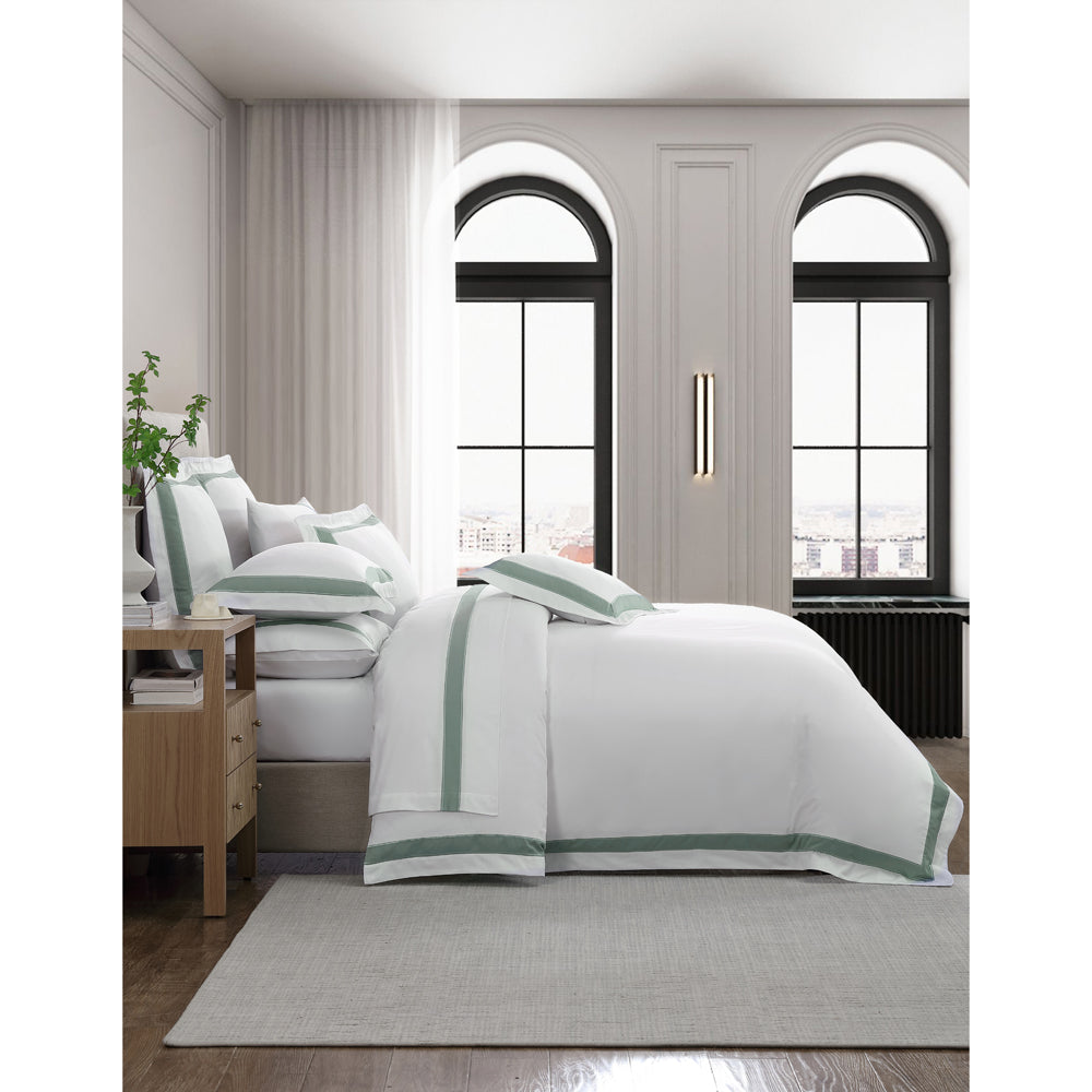 Luxury Bentley Sage Quilt Cover Set - Super King Size Bedding with Premium Soft Fabric for Master Bedroom & Guest Room Decor