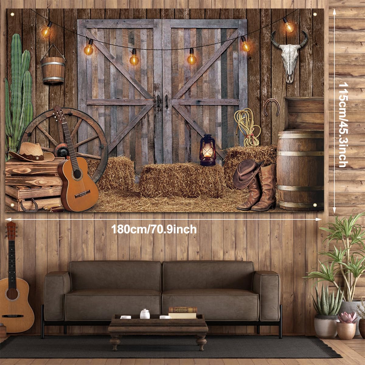 Western Cowboy Party Decorations Kit - 50pcs Cowboy Balloons, 1x Western Backdrop Banner & Balloon Arch for Rodeo, Country Themed Birthday - Perfect for Wild West Parties, Cowboy Baby Showers, and Western Theme Events