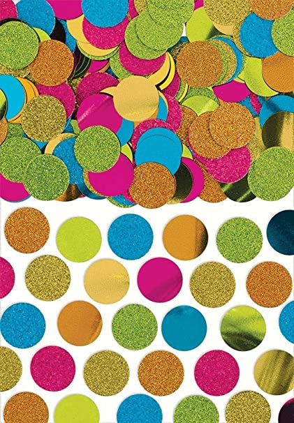 Vibrant Multicolor Glitter & Metallic Foil Round Confetti for Parties, Weddings, Baby Showers & Celebrations - Bulk Pack