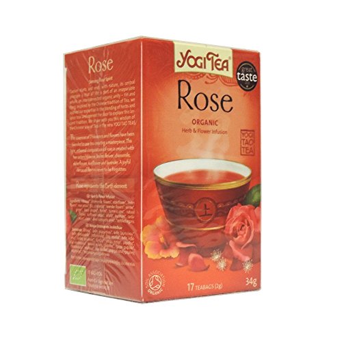 Organic Yogi Tea - Rose Herbal Tea - 34g (1.2 oz) - Caffeine-Free, Relaxing & Floral - Perfect for Stress Relief & Evening Relaxation