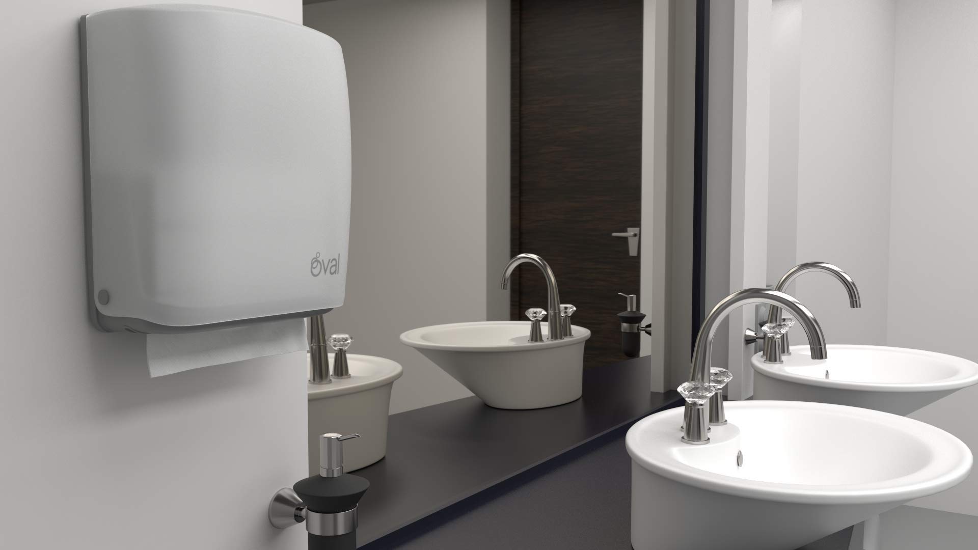Oval Wall Mount Paper Towel Holder & Dispenser - Large Capacity for 400 Multifold Towels | Durable ABS Commercial Grade for High-Traffic Areas | Perfect for Restaurants, Office Bathrooms & Kitchen Use