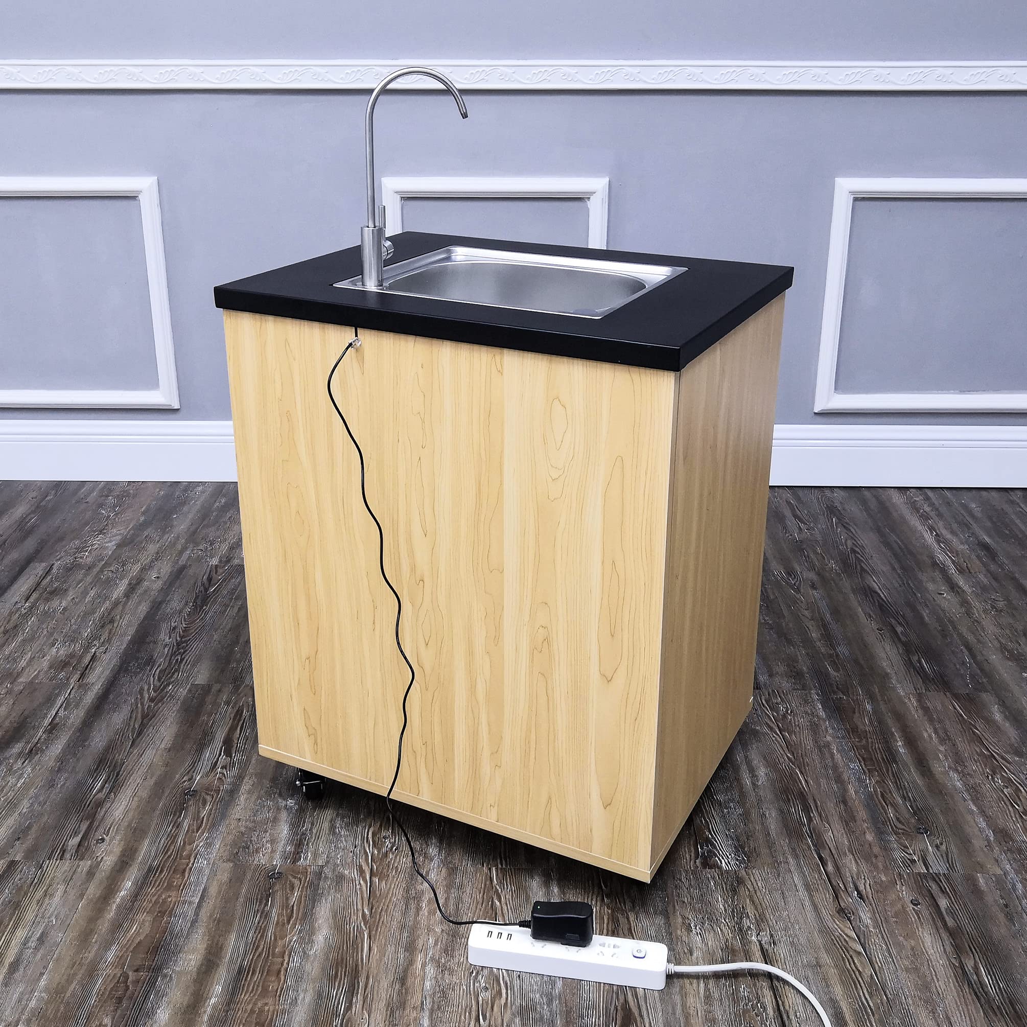 FixtureDisplays Portable Hand Washing Station with Self-Contained Water System - Mobile Sink with 110V Pump for Indoor/Outdoor Use - Ideal for Camping, RV Trips, Construction Sites & Emergency Preparedness