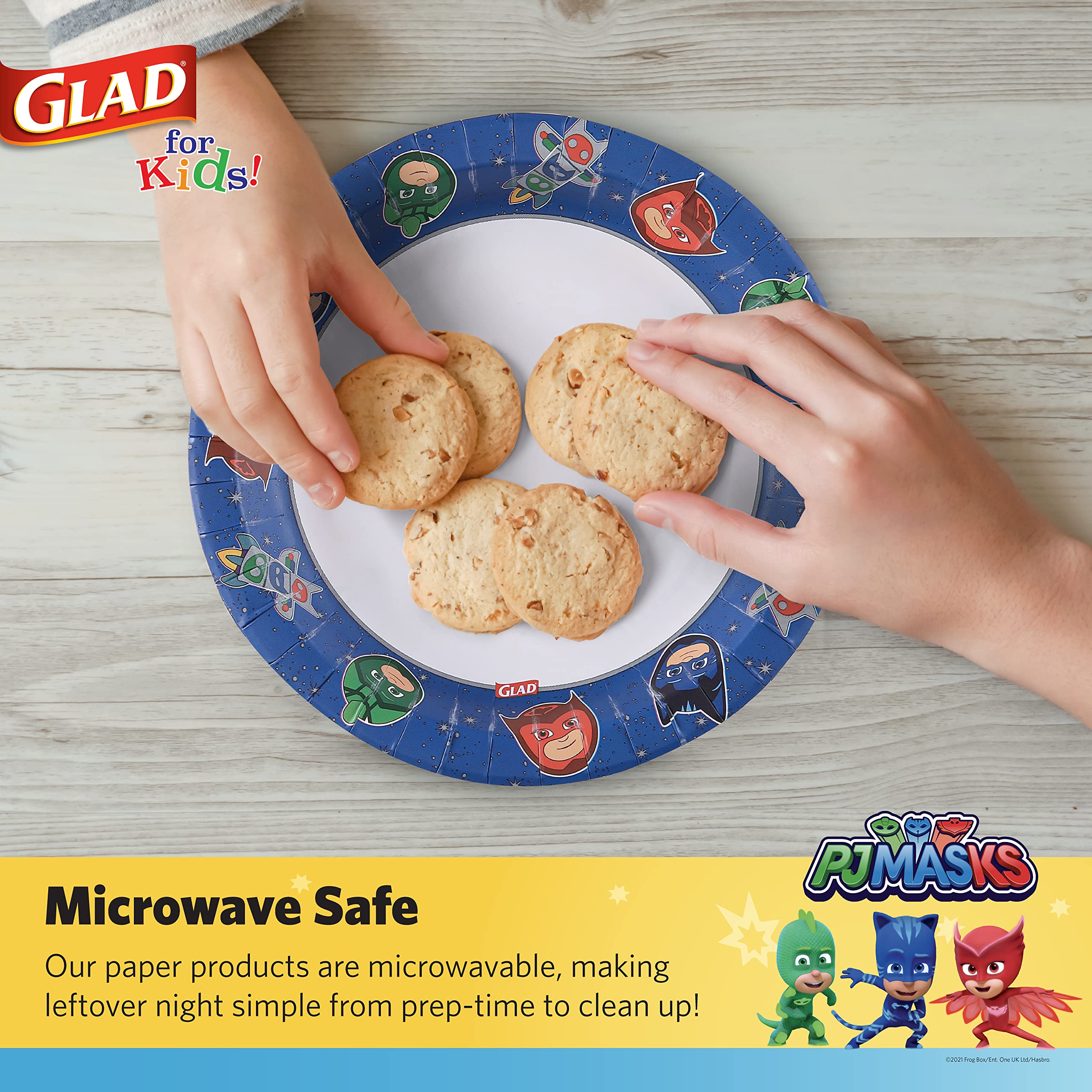 PJ Masks Space Themed Paper Plates for Kids - 8.5 Inch Disposable Dinner Plates (200 Count) | Heavy Duty, Soak Proof & Microwave Safe | Birthday Party, Picnic, School Lunch & Everyday Use