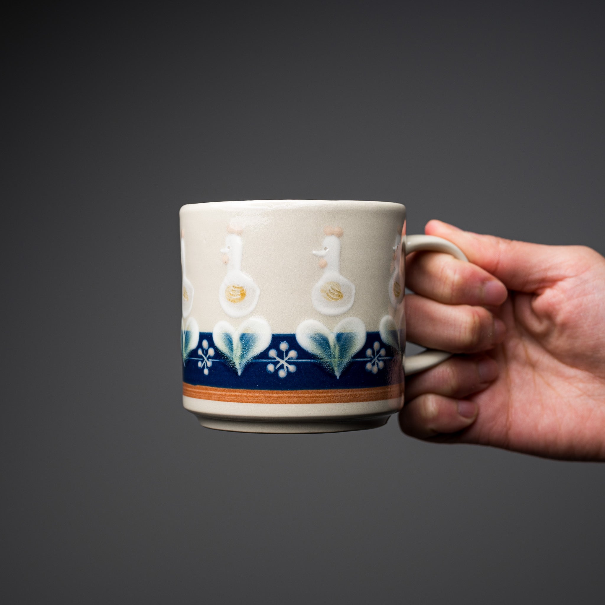 Fukube Pottery Mug - Handmade Duck or Chicken Design Ceramic Cup for Coffee & Tea | Japanese Traditional Craft for Home, Office & Gift Use