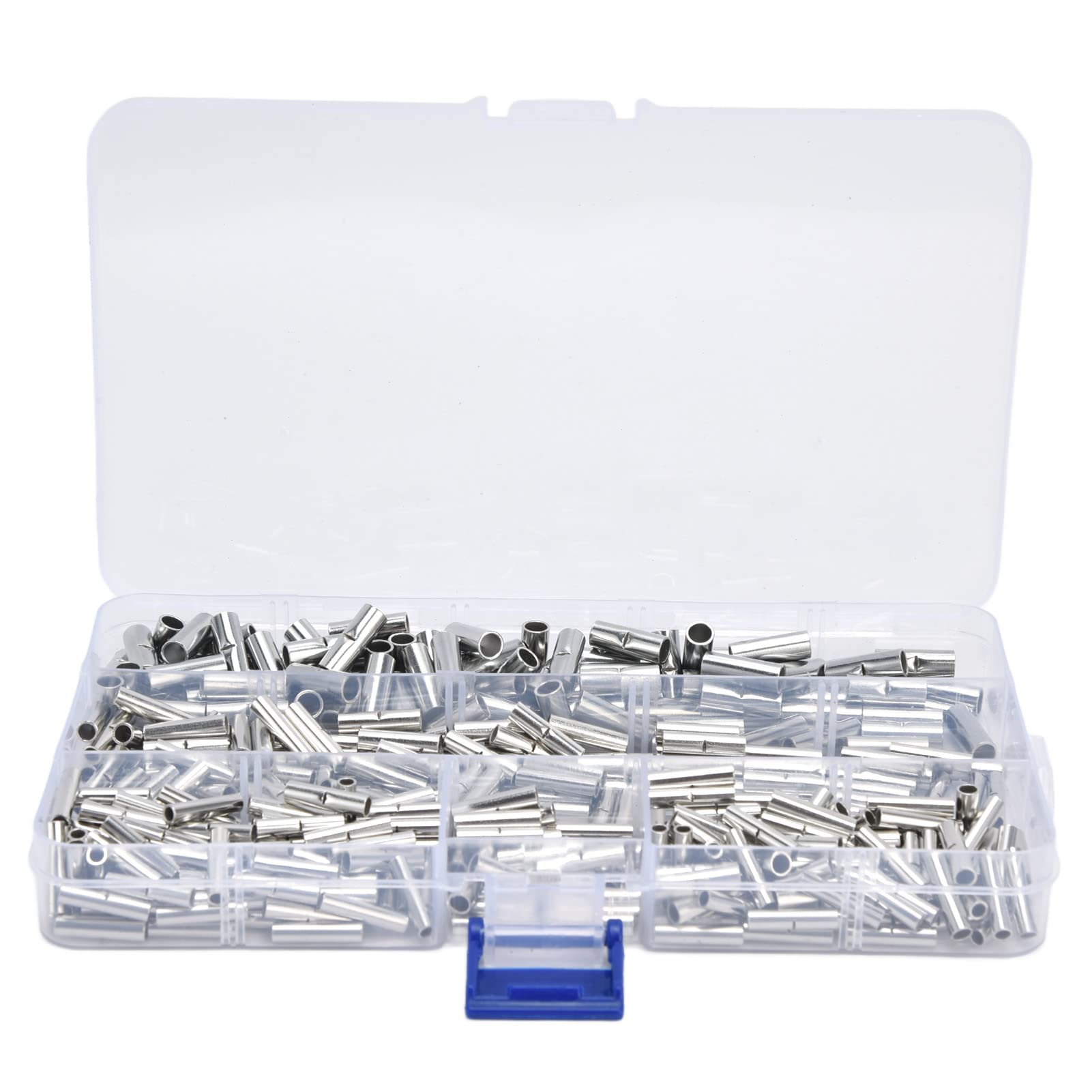 450Pcs Copper Tinned Wire Terminal Uninsulated Butt Splice Electrical Connector Assortment Kit - Crimp Terminal for Automotive, Marine, Home Wiring & DIY Electrical Projects