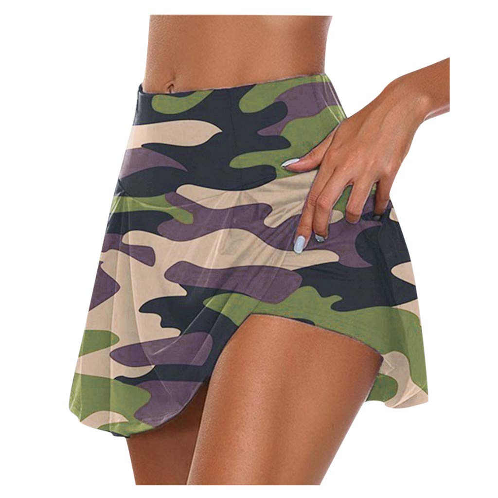 2021 Women's Camouflage Yoga Shorts - Double-Layer Sports Leggings for Fitness, Running & Workout | Breathable Gym Pants for Women | Perfect for Yoga, Pilates & Outdoor Activities