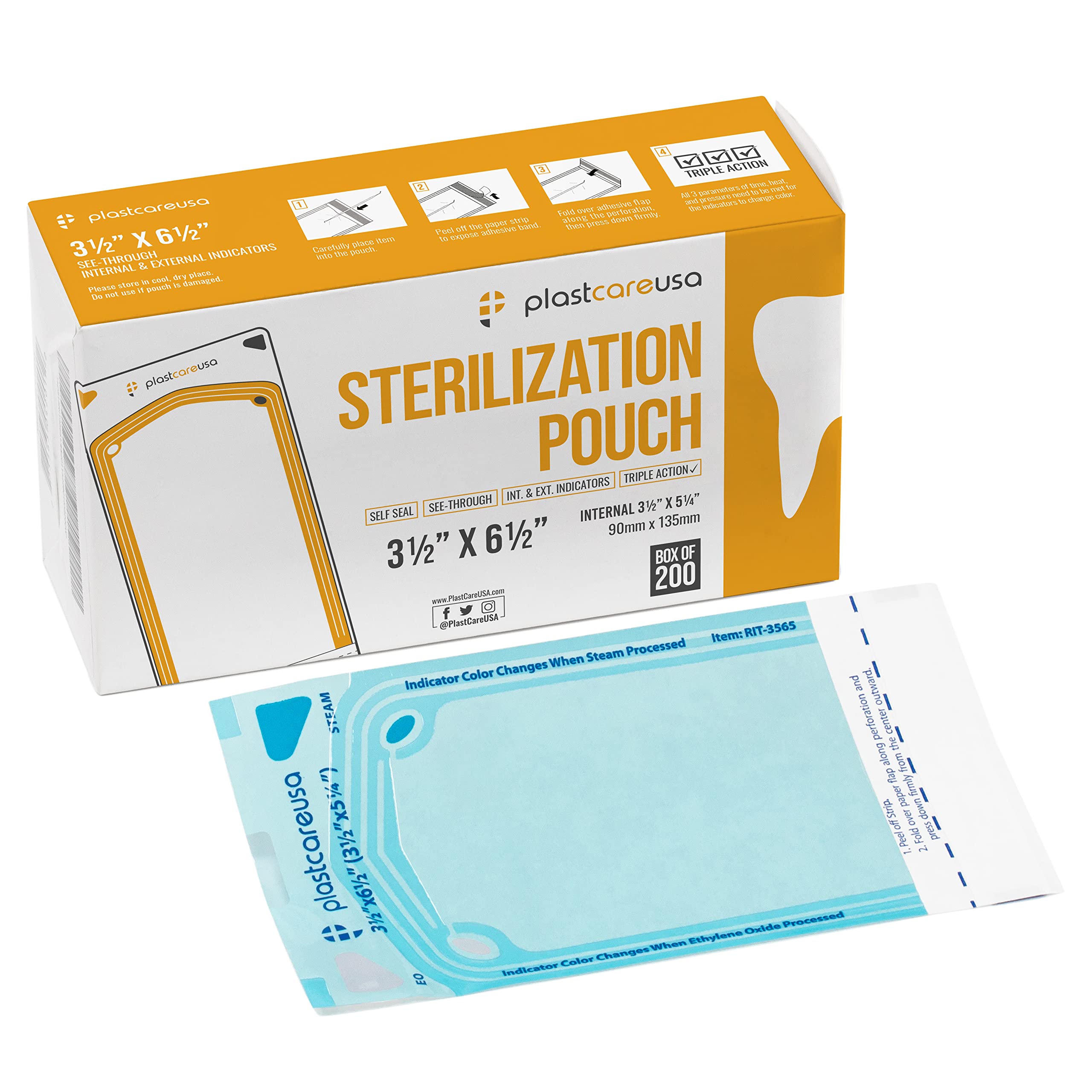 200 Self-Sterilizing Autoclave Pouches 3.5