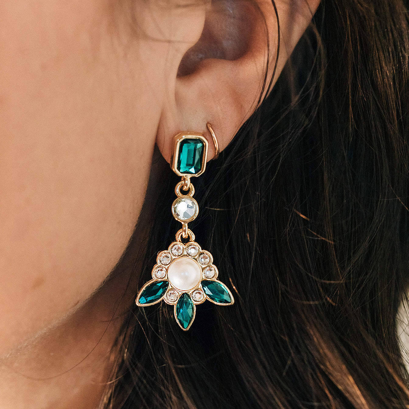 Elegant Green Marquise Statement Earrings for Women | Dangle Drop Jewelry for Parties & Special Occasions