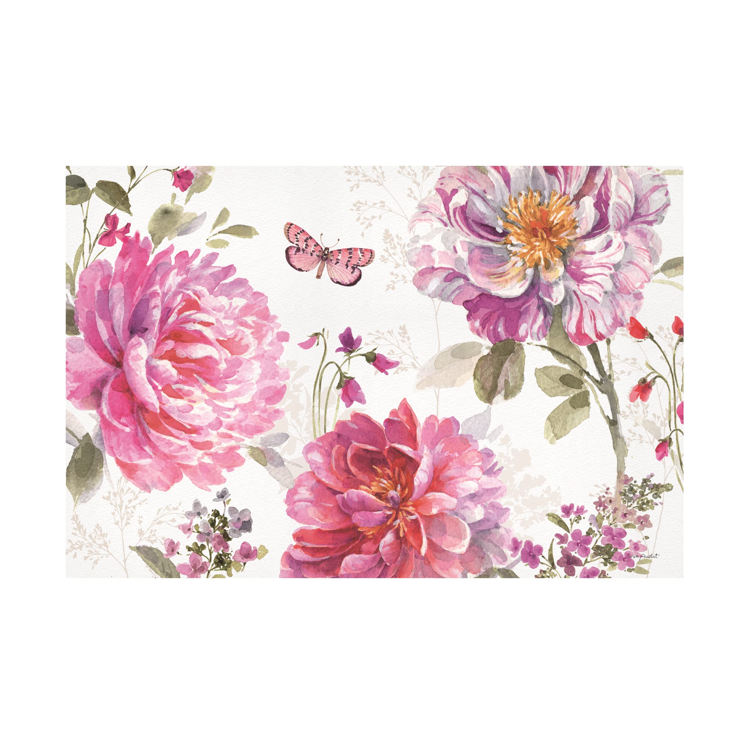 Lisa Audit 'Obviously Pink 18' Canvas Wall Art - Modern Pink Floral Painting for Living Room, Bedroom & Office Decor - Handmade Stretched Gallery Wrap Ready to Hang