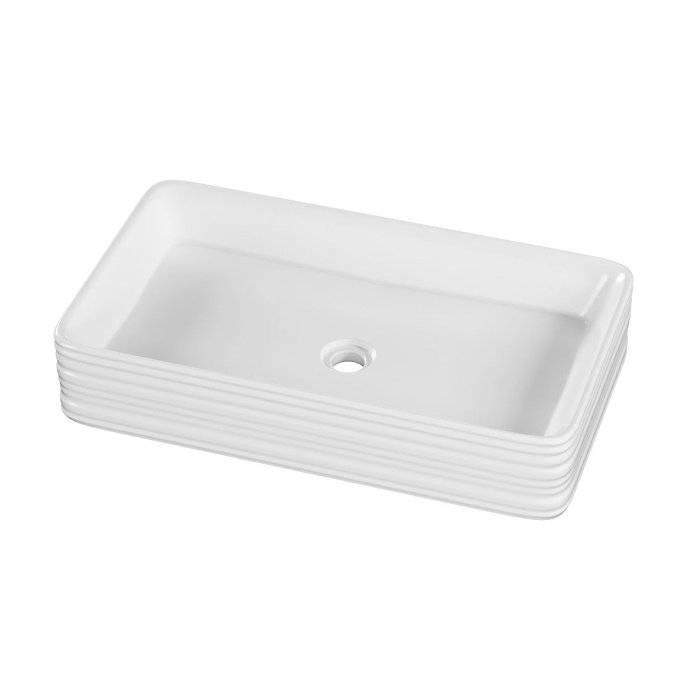 Adour 25-Inch White Ceramic Vessel Sink - Modern Bathroom Vanity Top for Powder Rooms & Master Baths