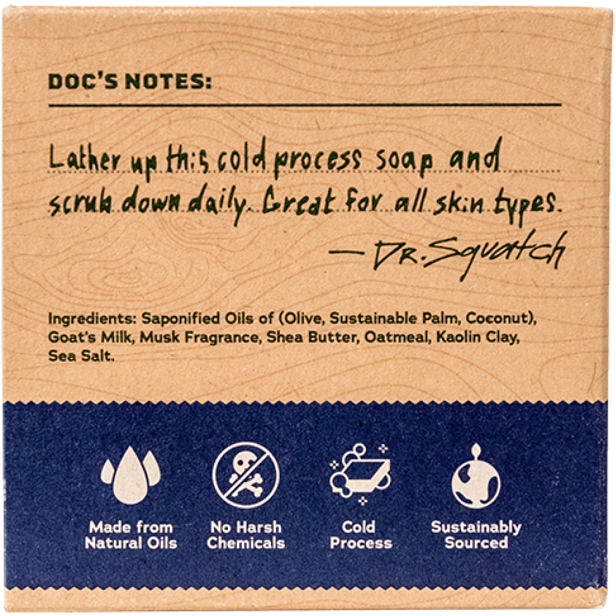 Dr. Squatch Deep Sea Goats Milk Bar Soap for Men - Natural Handmade Soap with Shea Butter & Essential Oils - Perfect for Shower, Bath & Grooming Routine