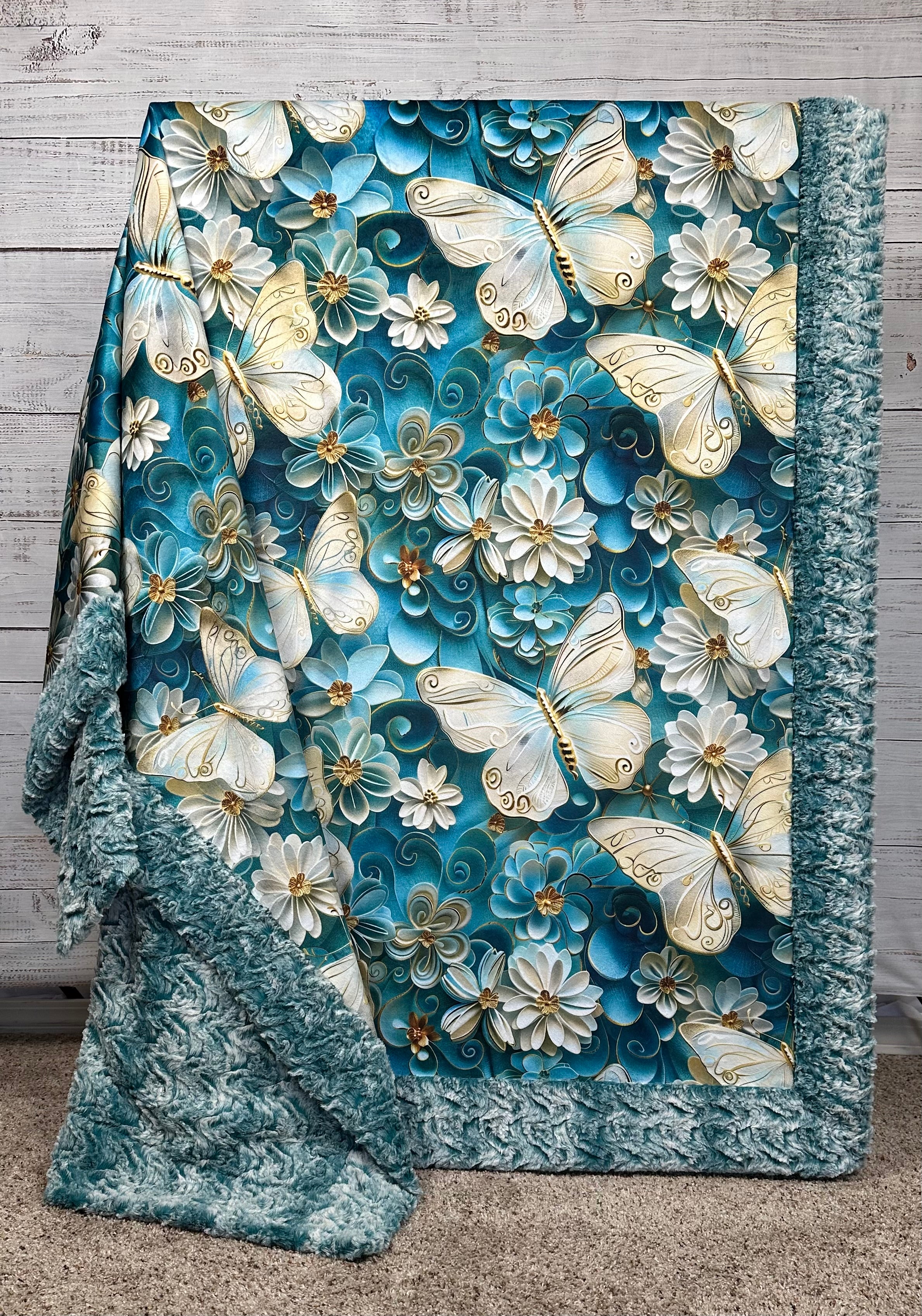 Butterflies on Misty Bayou - Premium 55x79 Inch Soft Minky Blanket for Bed, Sofa & Nursery - Ultra Cozy Throw Blanket for Women, Baby & Home Decor