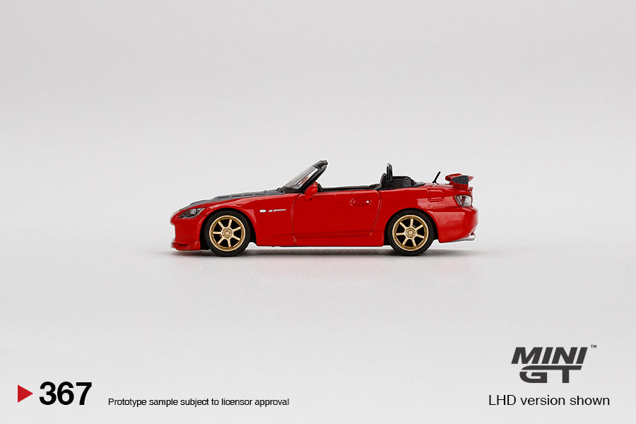 MINIGT 1:64 Scale Honda S2000 AP2 MUGEN Diecast Model Car - New Formula Red - Collectible Toy for Display, Racing Games & Car Enthusiasts