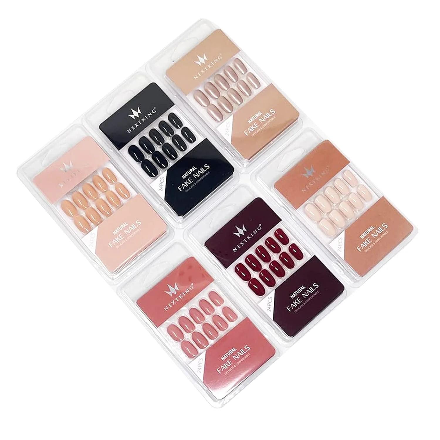 24PCS Natural French Short False Nails - Acrylic Full Cover Fake Nails for Women, Delicate & Comfortable Press on Nails Kit - Perfect for Daily Wear, Parties, Weddings & Special Occasions (N37, 24 Count)