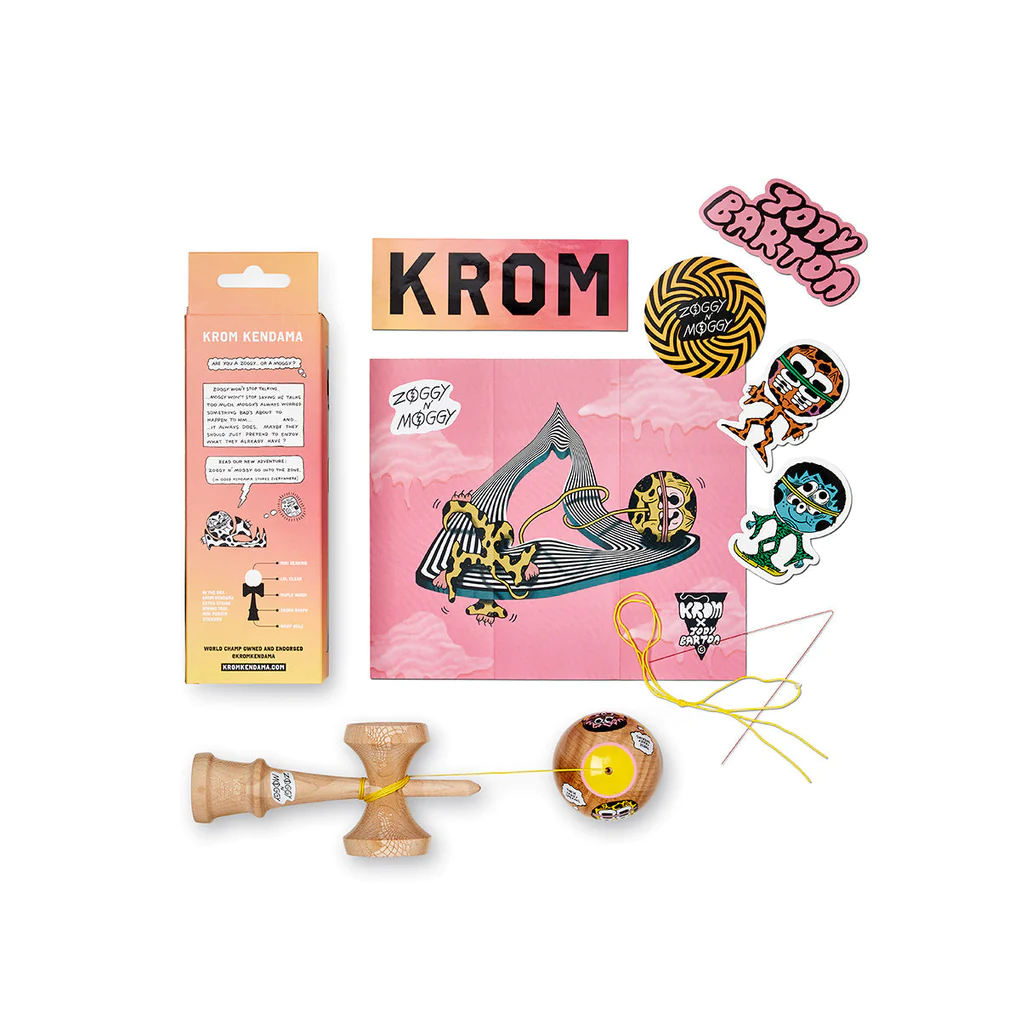 Krom Zoggy n' Moggy Kendama - Premium Japanese Skill Toy for All Ages | Perfect for Stress Relief, Hand-Eye Coordination & Fun Indoor/Outdoor Play