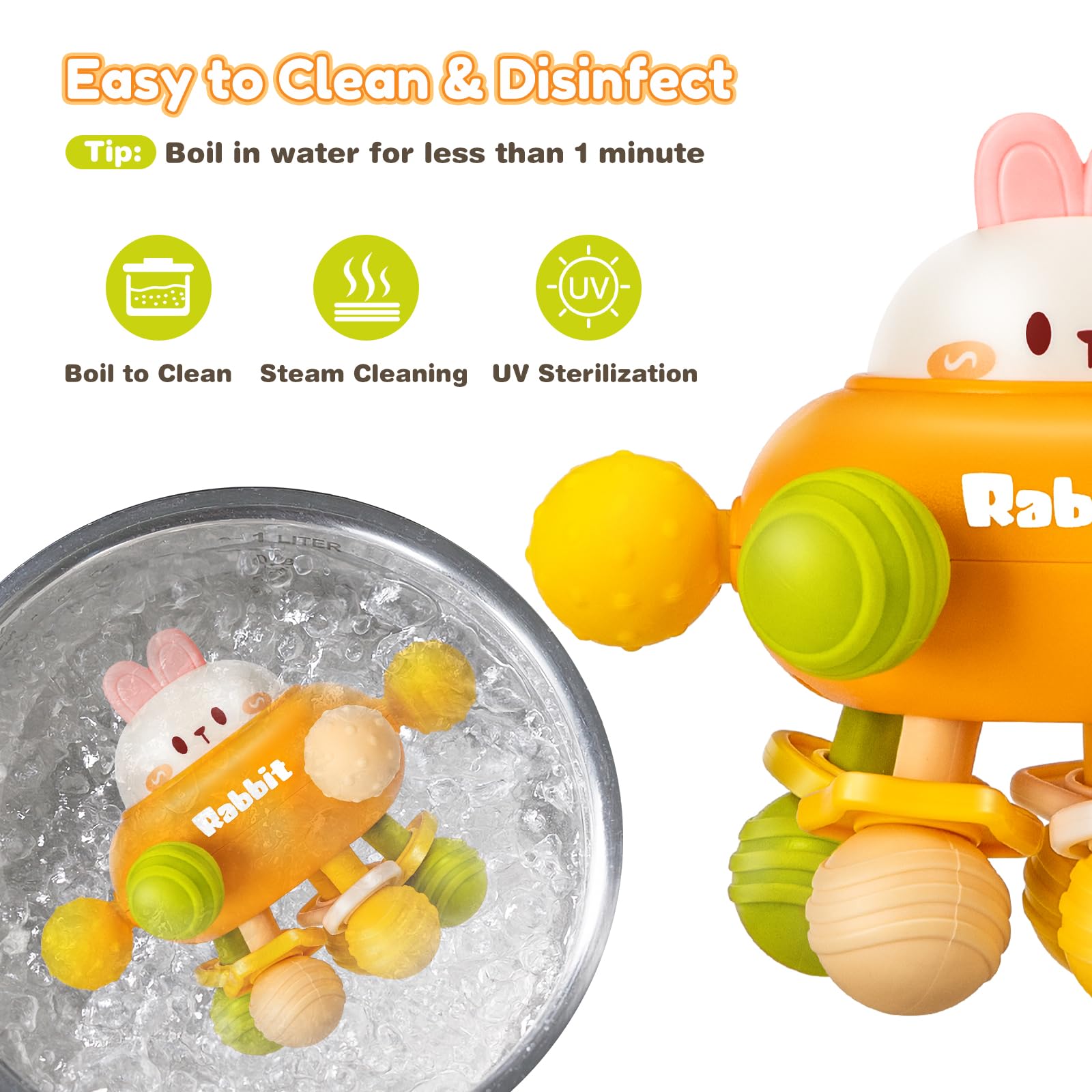 Easter Baby Teething Toys for 0-12 Months - Montessori Sensory Teethers & Rattles for Newborns, Infants, Boys & Girls (0-18 Months) - Perfect Easter Basket Stuffers & Baby Shower Gifts - Ideal for Soothing Sore Gums & Early Learning Play