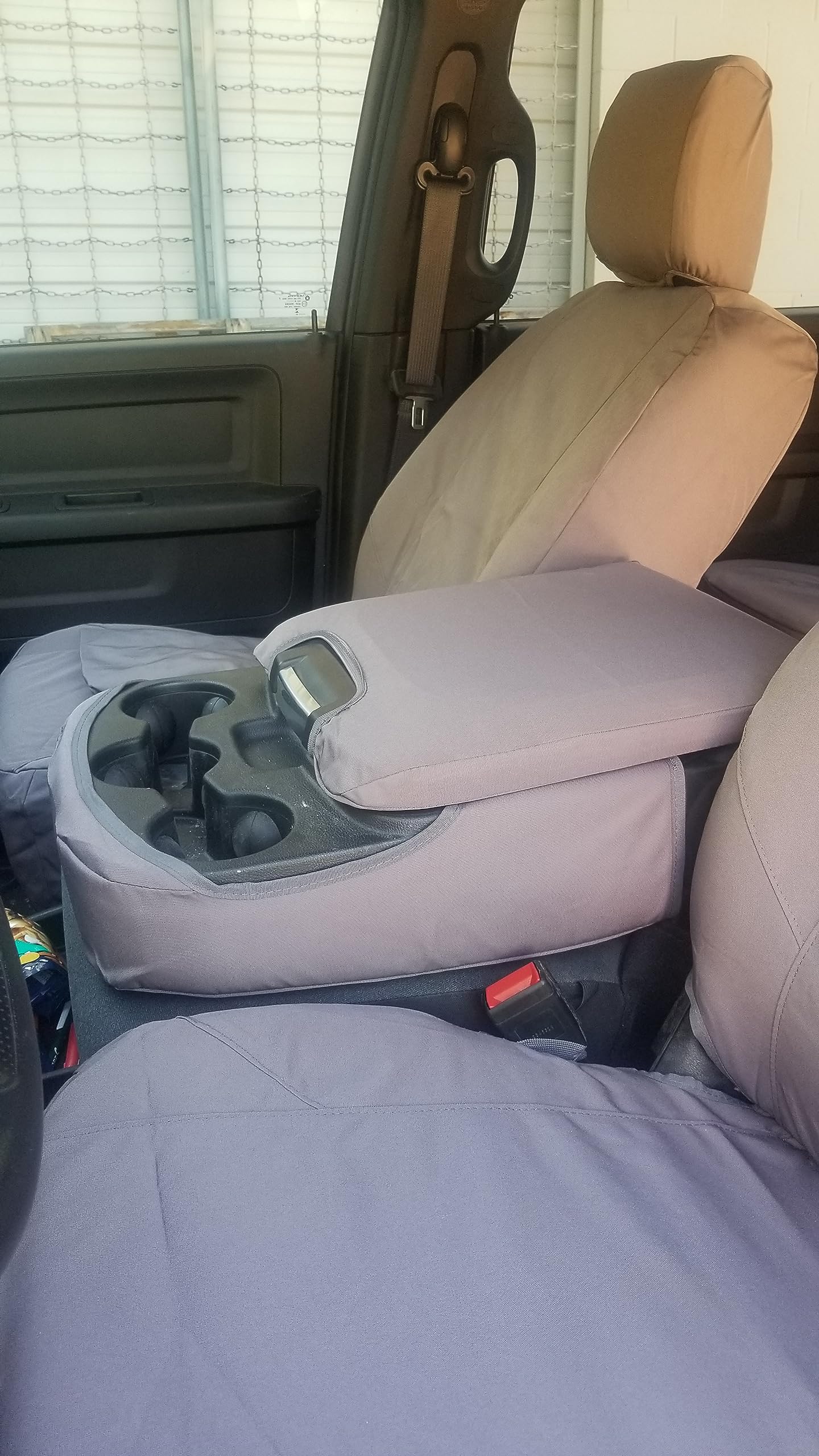 Durafit D1334 C8 Waterproof Truck Seat Covers for 2013-2021 Dodge Ram | Gray Endura Fabric Split Bench Cover with Center Console Access | Perfect for Work Trucks, Off-Roading & Daily Commuting