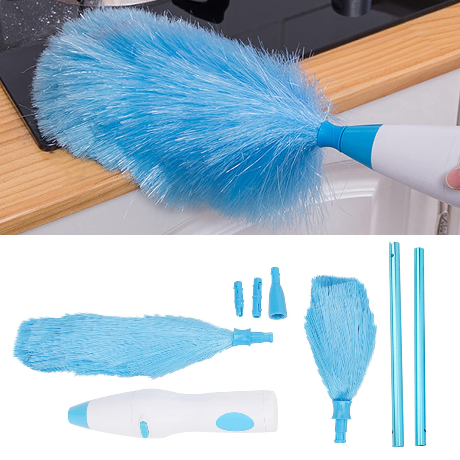 180° Spin Electric Duster - Bendable Cleaning Brush for Windows, Blinds & Furniture | Rechargeable Feather Duster for Home & Office | Perfect for Dusting Ceiling Fans, Baseboards & Hard-to-Reach Areas