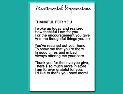 Thankful for You Sterling Silver Pendant Necklace with Cubic Zirconia - Perfect Gift for Mother's Day, Anniversary & Special Occasions