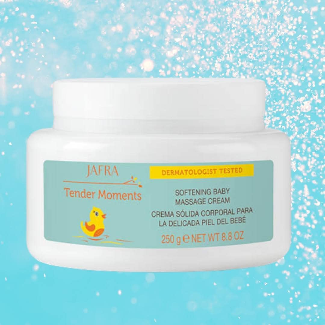 Jafra Tender Moments Baby Massage Cream - 8.8 Fl Oz, Ultra Moisturizing & Gentle Formula for Newborns & Infants - Perfect for Relaxing Massage, Dry Skin Care & Bedtime Routine (Discontinued - Rare Find)