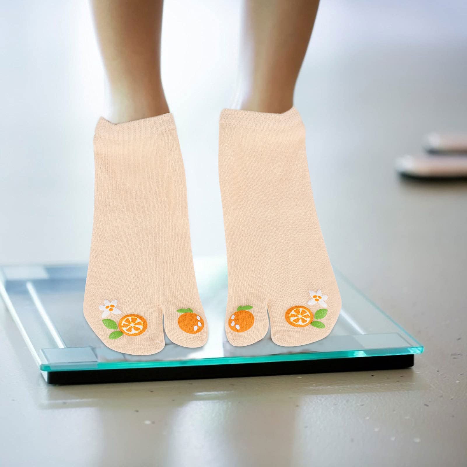 KESYOO Women's Cotton Toe Socks - Sweat Absorbing Horseshoe Sandal Socks, 2-Toe Flip Flop Socks for Casual Wear, Elastic Free Size - Perfect for Beach, Yoga & Summer Outfits