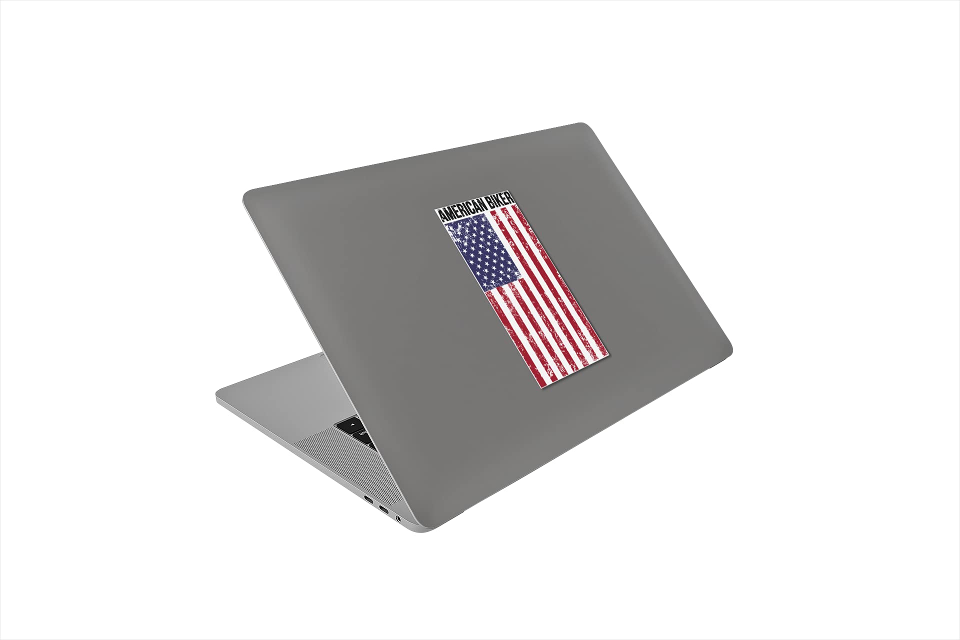 Skull Society American Biker Flag 7 Inch All Weather Vinyl Decal Sticker - Durable Motorcycle, Truck, Car & Laptop Sticker - Waterproof Adhesive for Windows, Walls & Flat Surfaces - Perfect for Biker Gangs, Vehicle Customization & Personal Style (1-Pack)