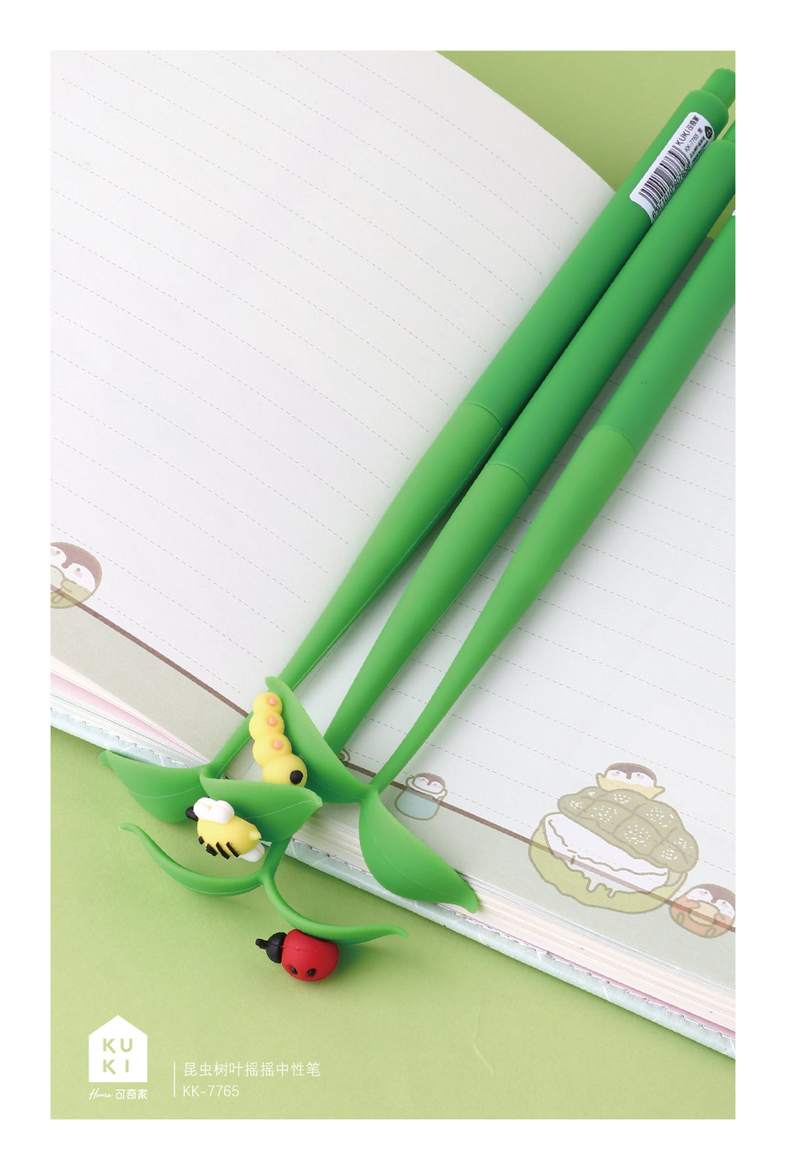 Fun Bug on Leave Wiggle Gel Pen - Colorful Wiggly Writing & Drawing Gel Pens for Kids, School Supplies, Note Taking, Doodling & Creative Art Projects
