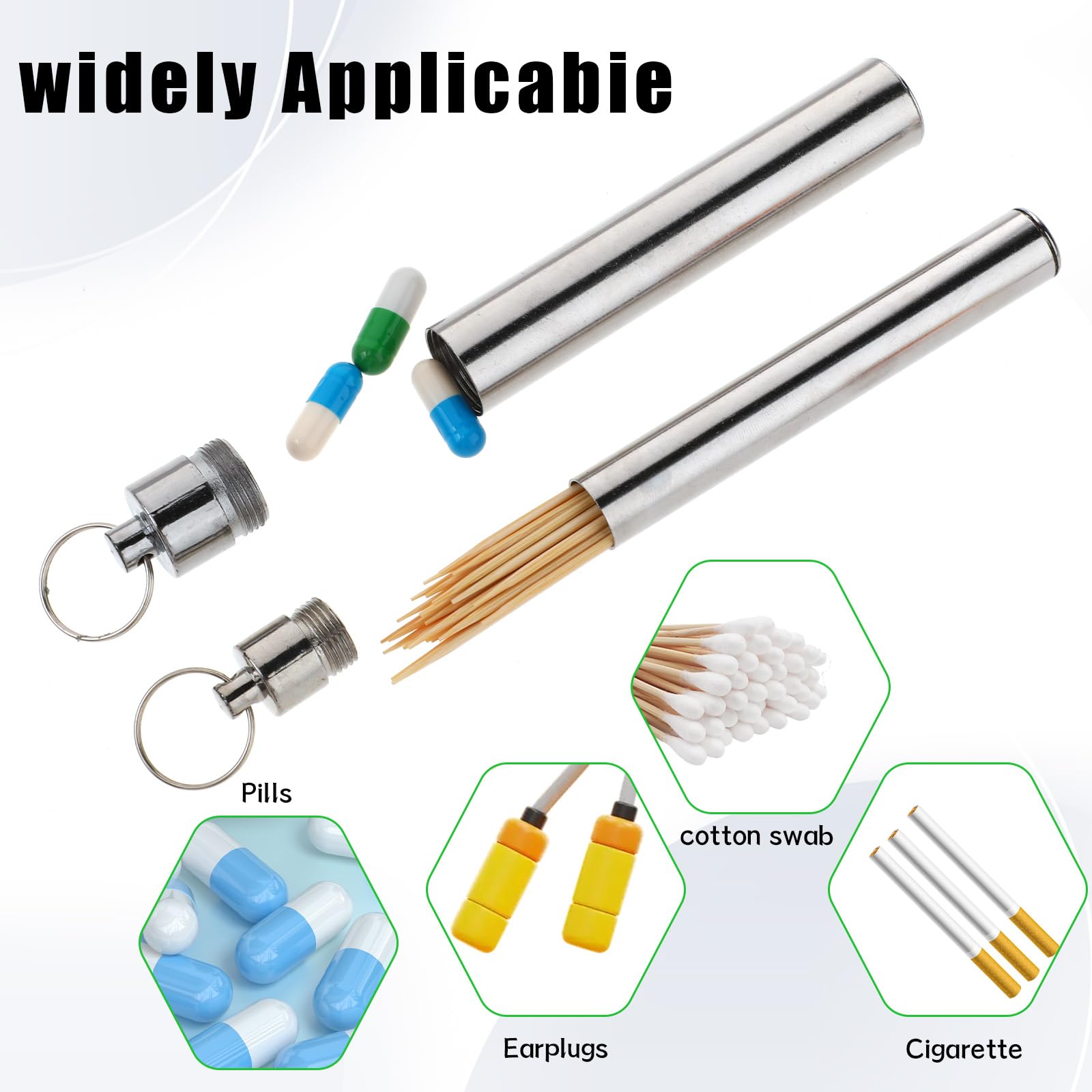 4 Pack Cobee Metal Toothpick Holder with Keychain - Portable Travel & Pocket Toothpick Case for Outdoor, Picnic, Camping - Perfect for Restaurants, Traveling, and Daily Use
