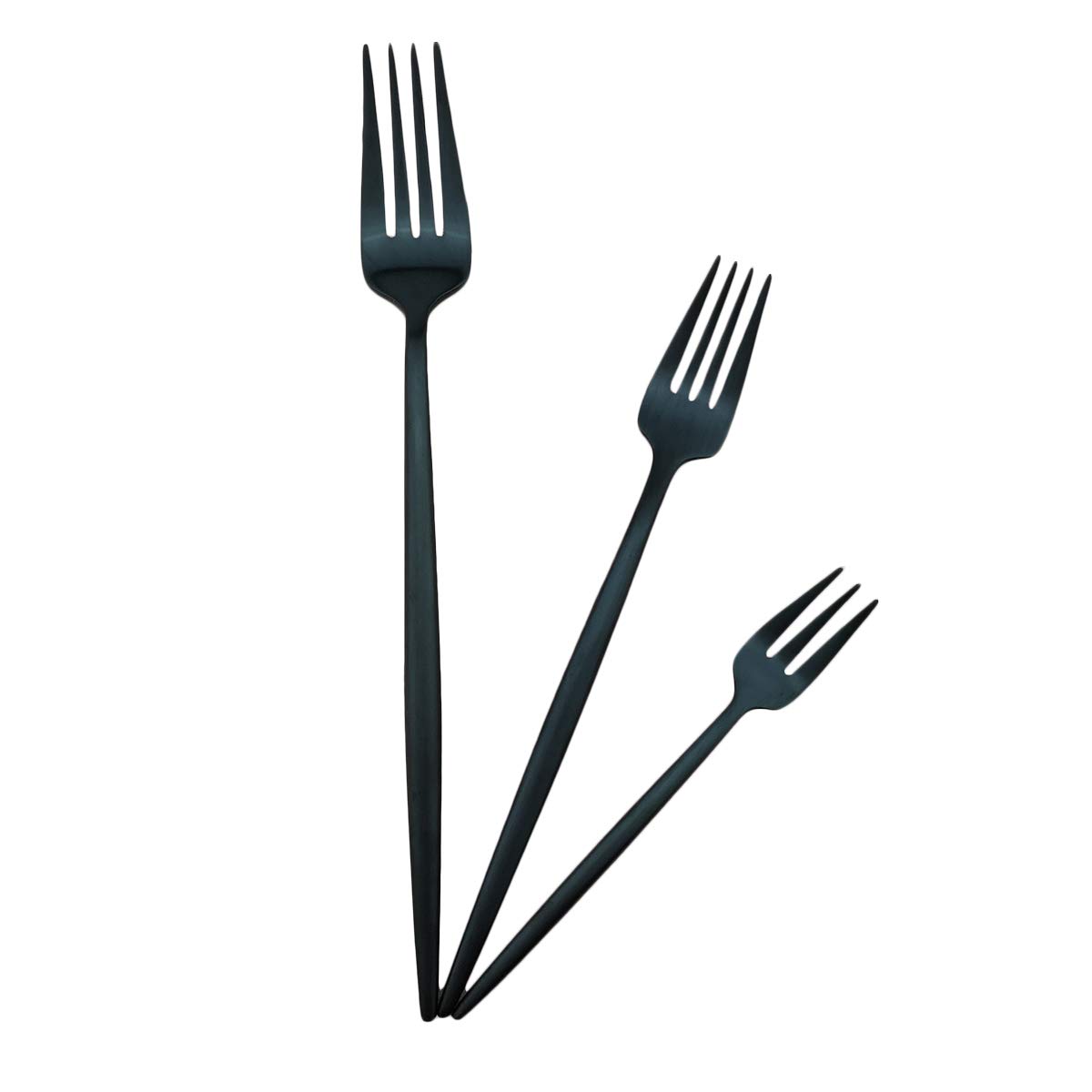Premium 8-Piece Stainless Steel Flatware Set - 18/10 Matte Black Silverware (Forks, Spoons, Knives) - Durable Reusable Cutlery for Everyday Dining, Dinner Parties & Gifts - Elegant Tableware for Home, Restaurant & Outdoor Use