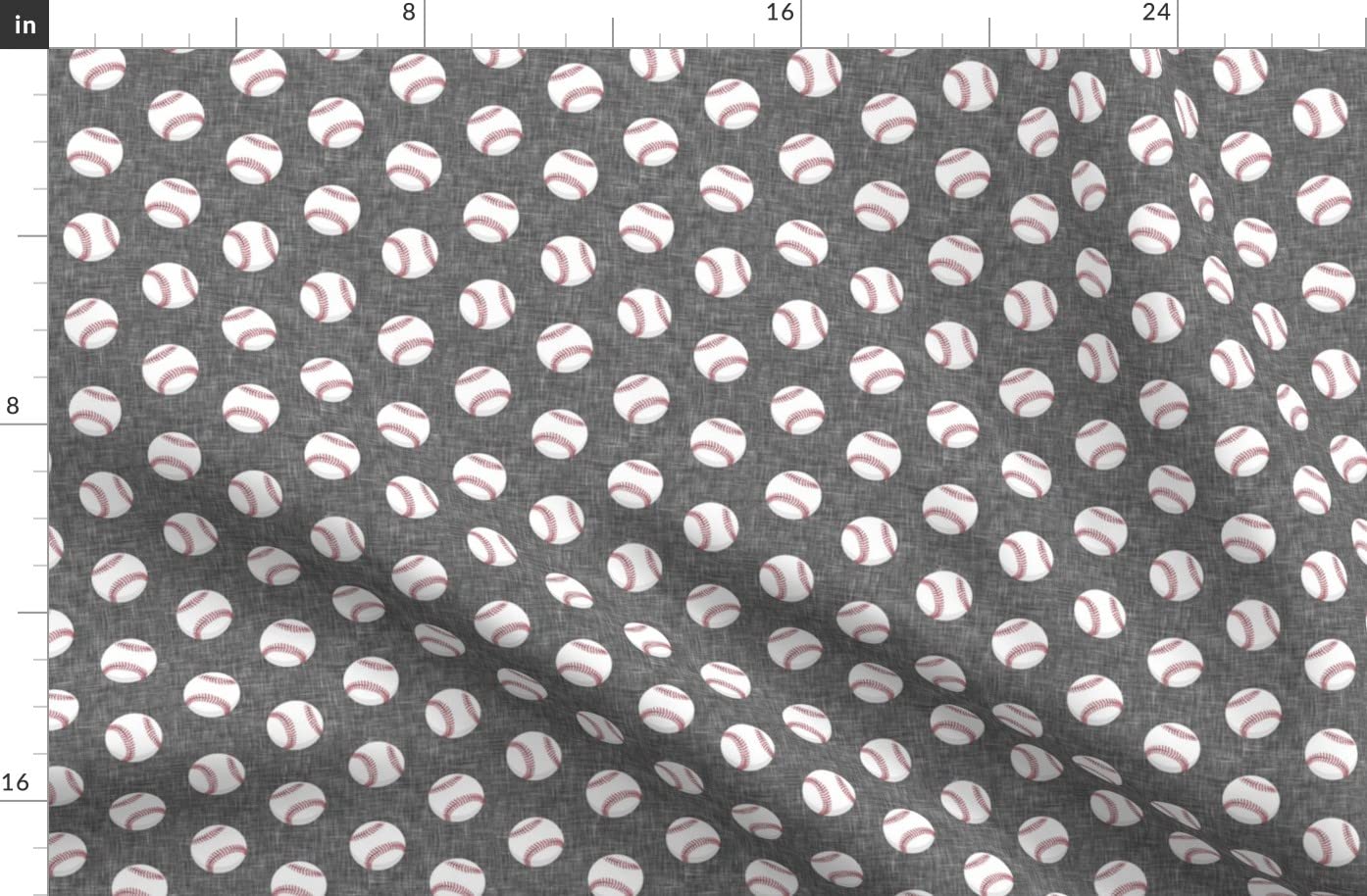 Baseball Game Printed Fleece Fabric - Trendy Gray Baseballs Sports Design for Sewing Blankets, Loungewear & No-Sew DIY Projects | Fat Quarter Soft Fabric for Spring Decor & Sports-Themed Crafts