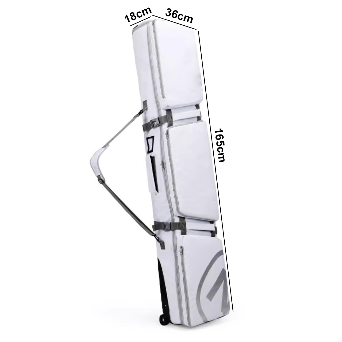 **Foldable Wheeled Snowboard Bag with Adjustable Length - Fully Padded Ski Bag for Air Travel - Perfect for Snowboarding Trips & Winter Vacations**